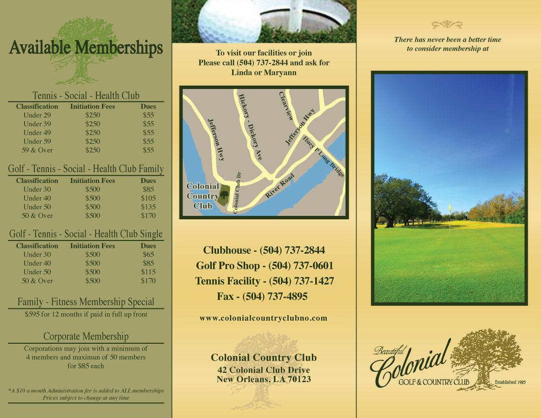 Ryan Cressionnie Colonial Country Club Brochure Ryan Cressionnie Colonial Country Club Brochure