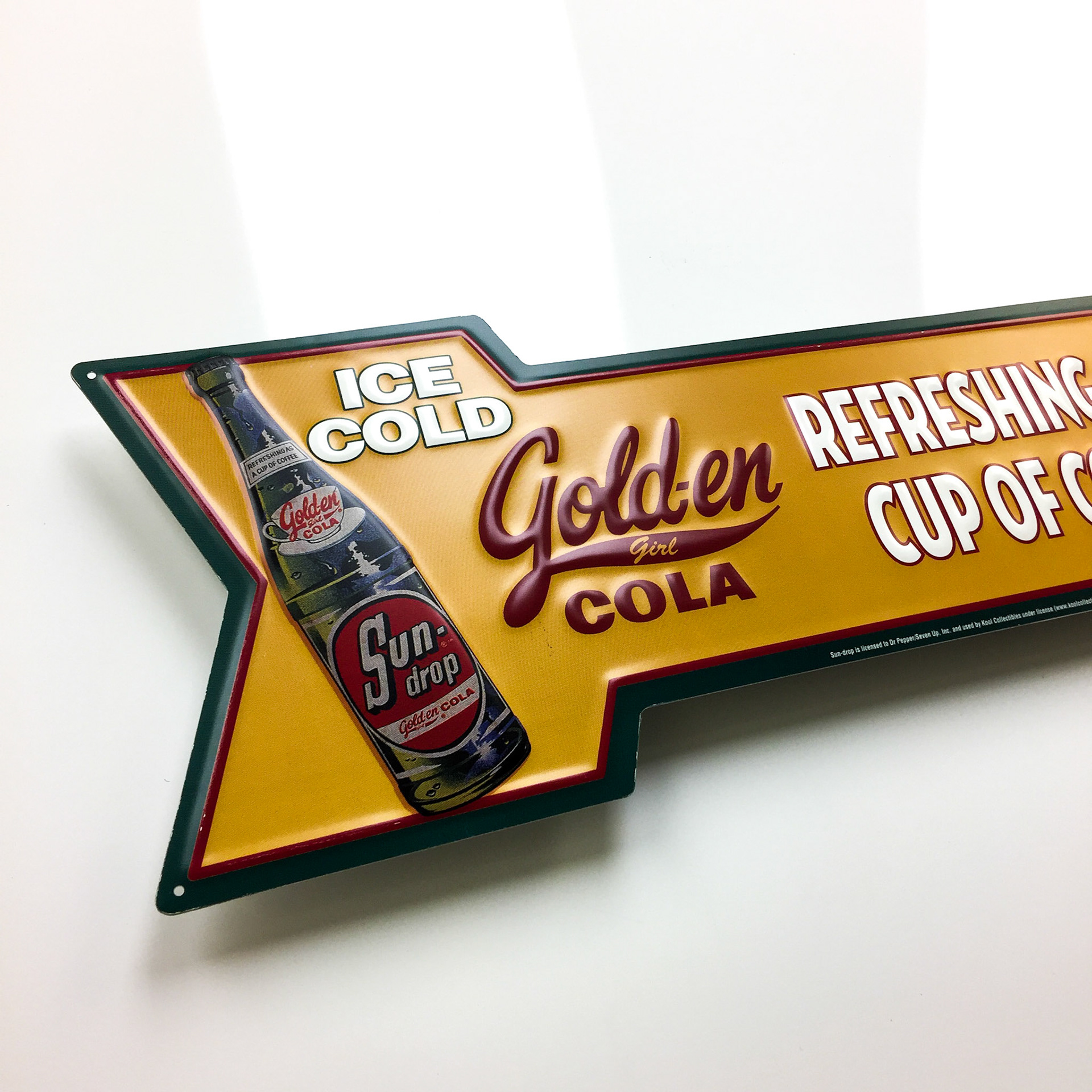 Vintage Golden Cola Tacker Sign