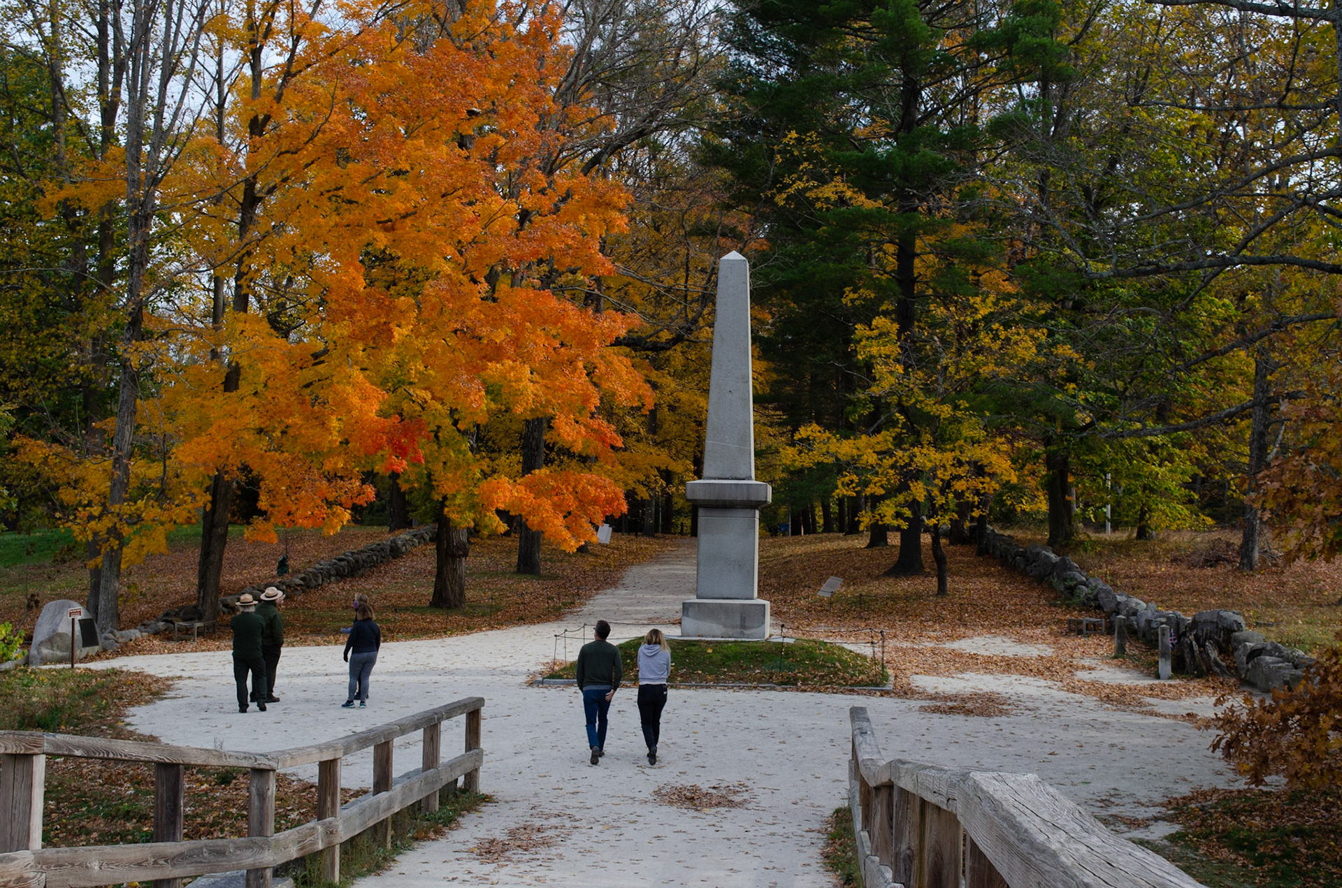 7. View of Monument off Concord Bridge on Saturday, October 25, 2020. Photo by Hannah Lee. 1/250 f8 iso 400