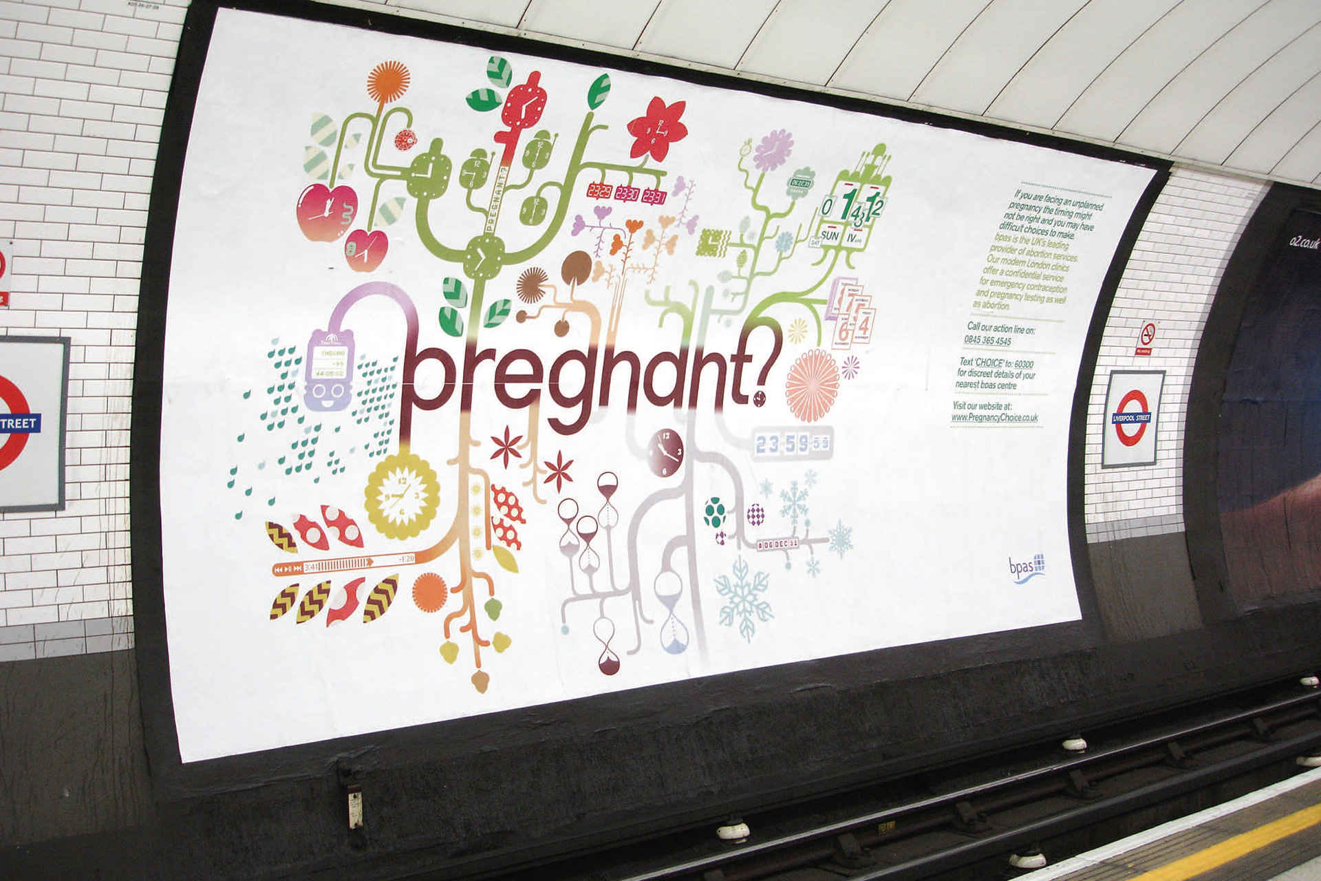 Tube Poster showing a graphic that says pregnant and choice