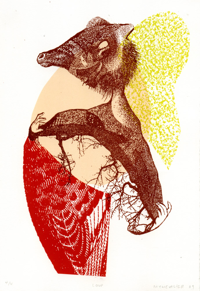 POOKA XV sérigraphie, 5 x 7.5 pouces (12.7 x 19.05 cm), tirage limité de 4, 2009