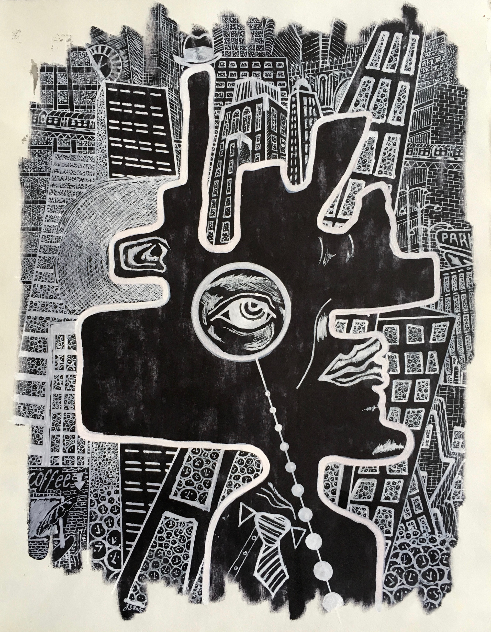Wages, pen & ink, 8.5"x11", 2016