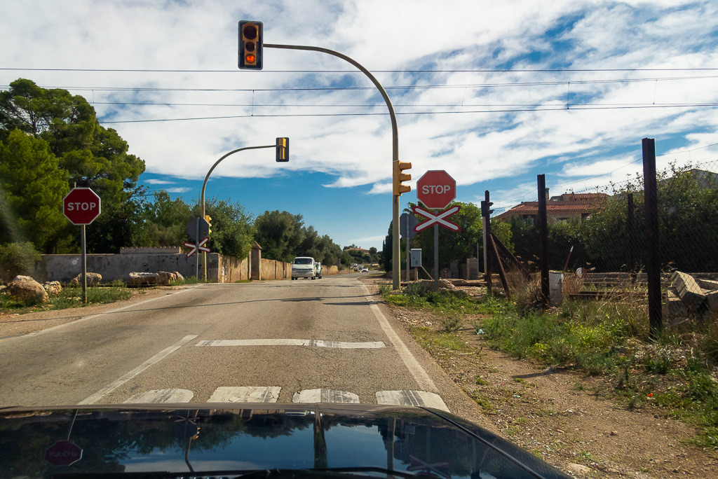 Crossing the Soller Raillway