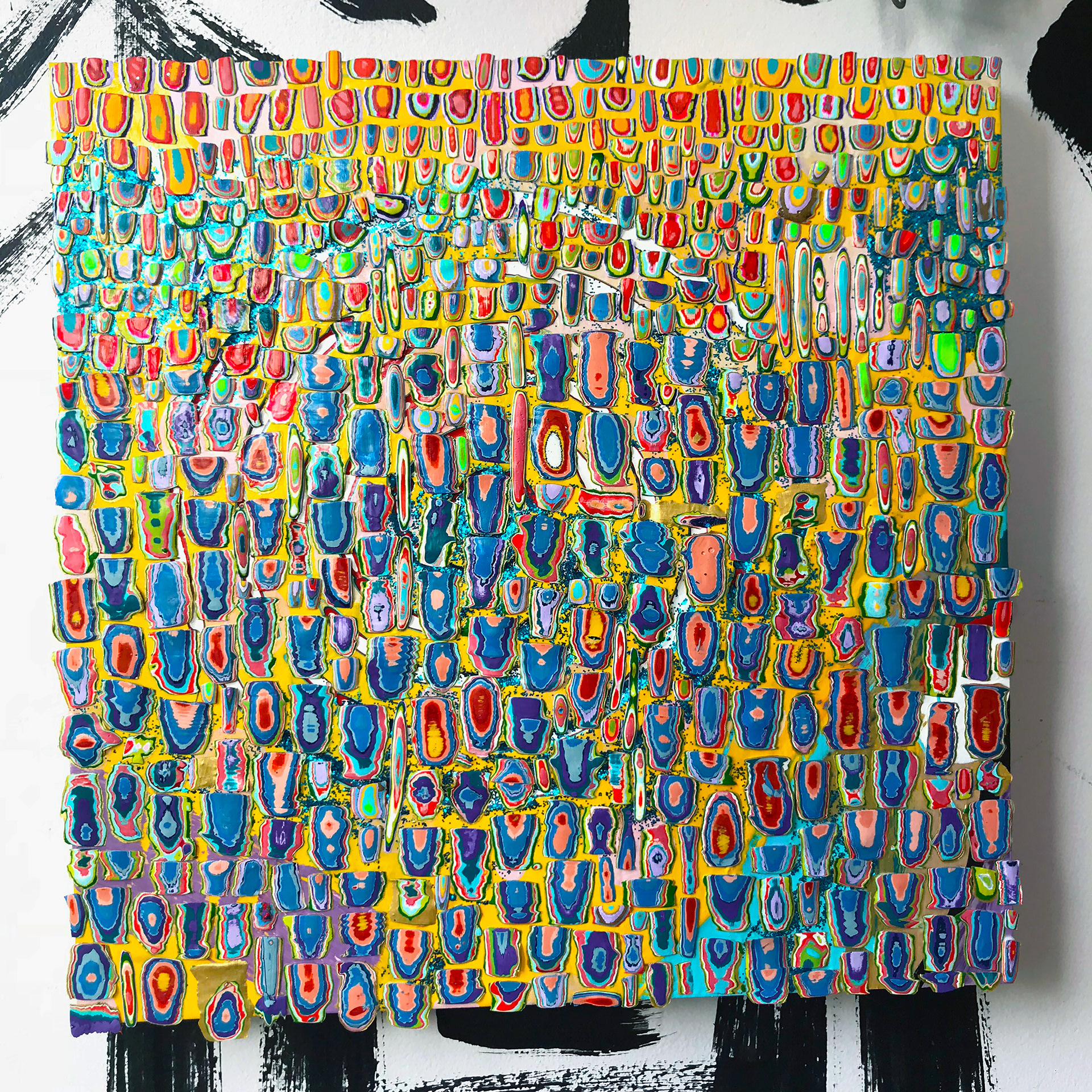 Frankenstien, 2019, 12in x 12in, Mixed Medium on Wood
