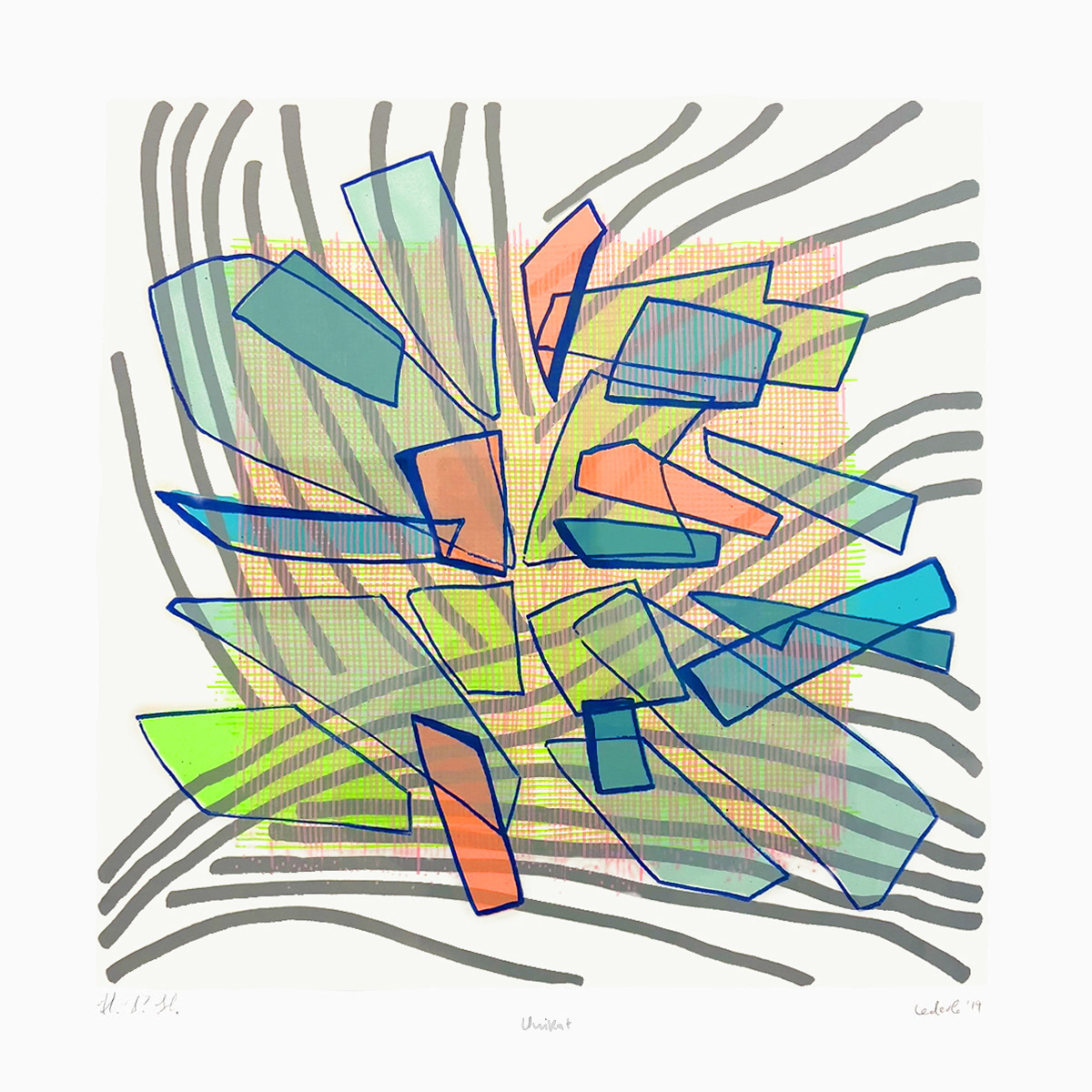 COLORNOTES UNIKAT 13 Serigraph on Somerset Velvet paper, 24 by 24 inches (61x61cm), 2019 hand signed EUR 750.00