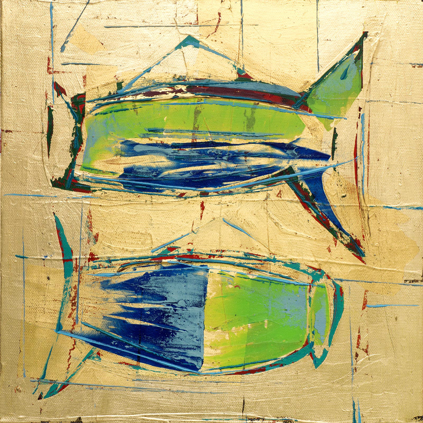 2018 BLUE GREEN oil on canvas, 12 by 12 inches, 2018, HERMANN LEDERLE