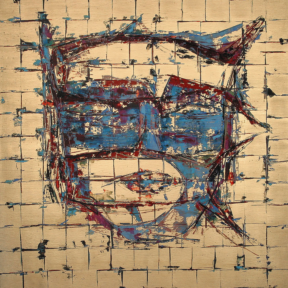HALFSIDES NO.4 oil on wood, 36 by 36 inches, 2004, HERMANN LEDERLE