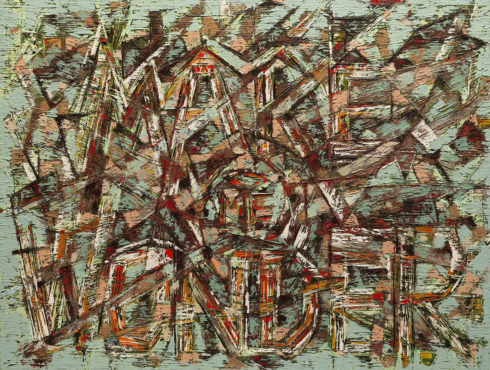 MAKE ME WONDER oil on canvas, 50 by 66 inches, 2008,HERMANN LEDERLE