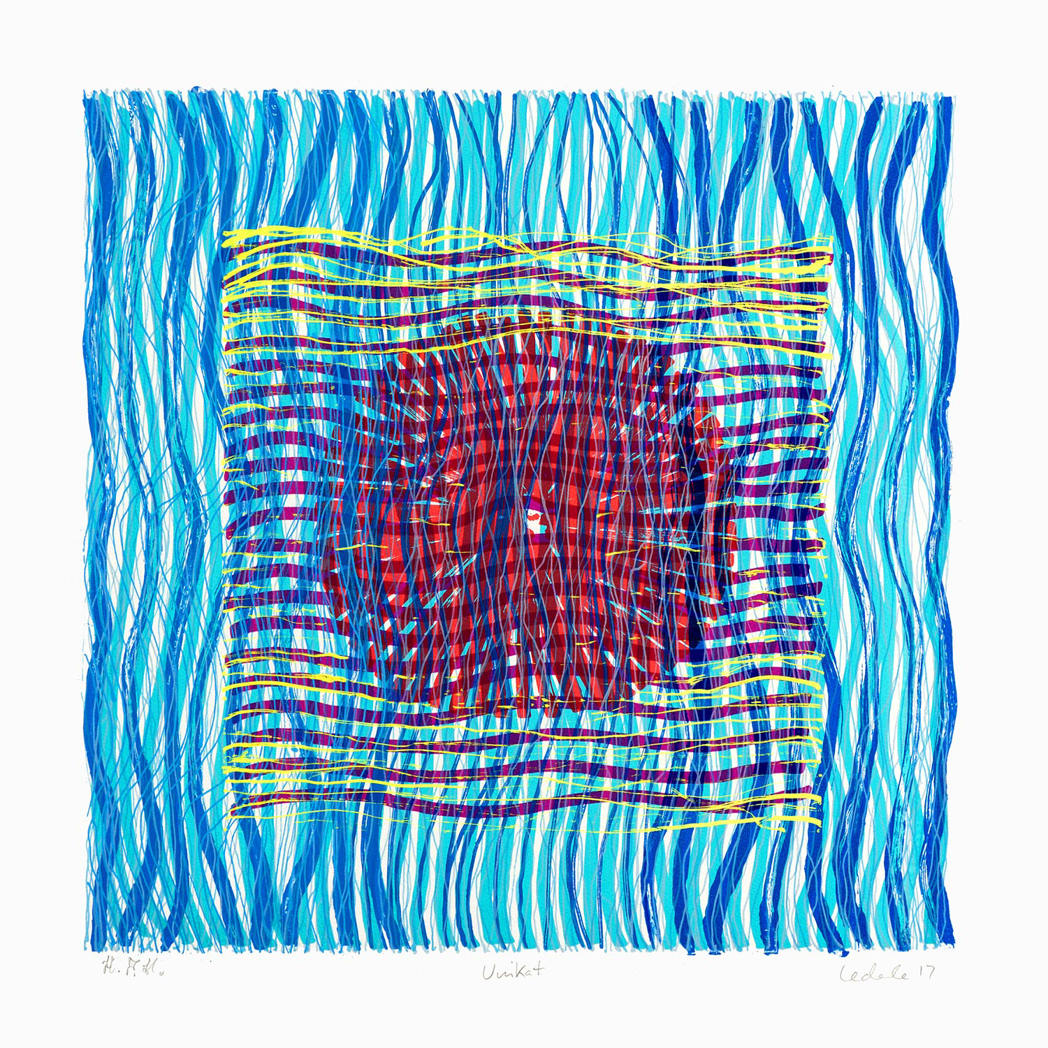 COLORWEAVES UNIKAT NO.43 Somerset Velvet paper, 24 by 24 inches, 2017 Serigraph Edition of 120 Unikats hand signed, HERMANN LEDERLE