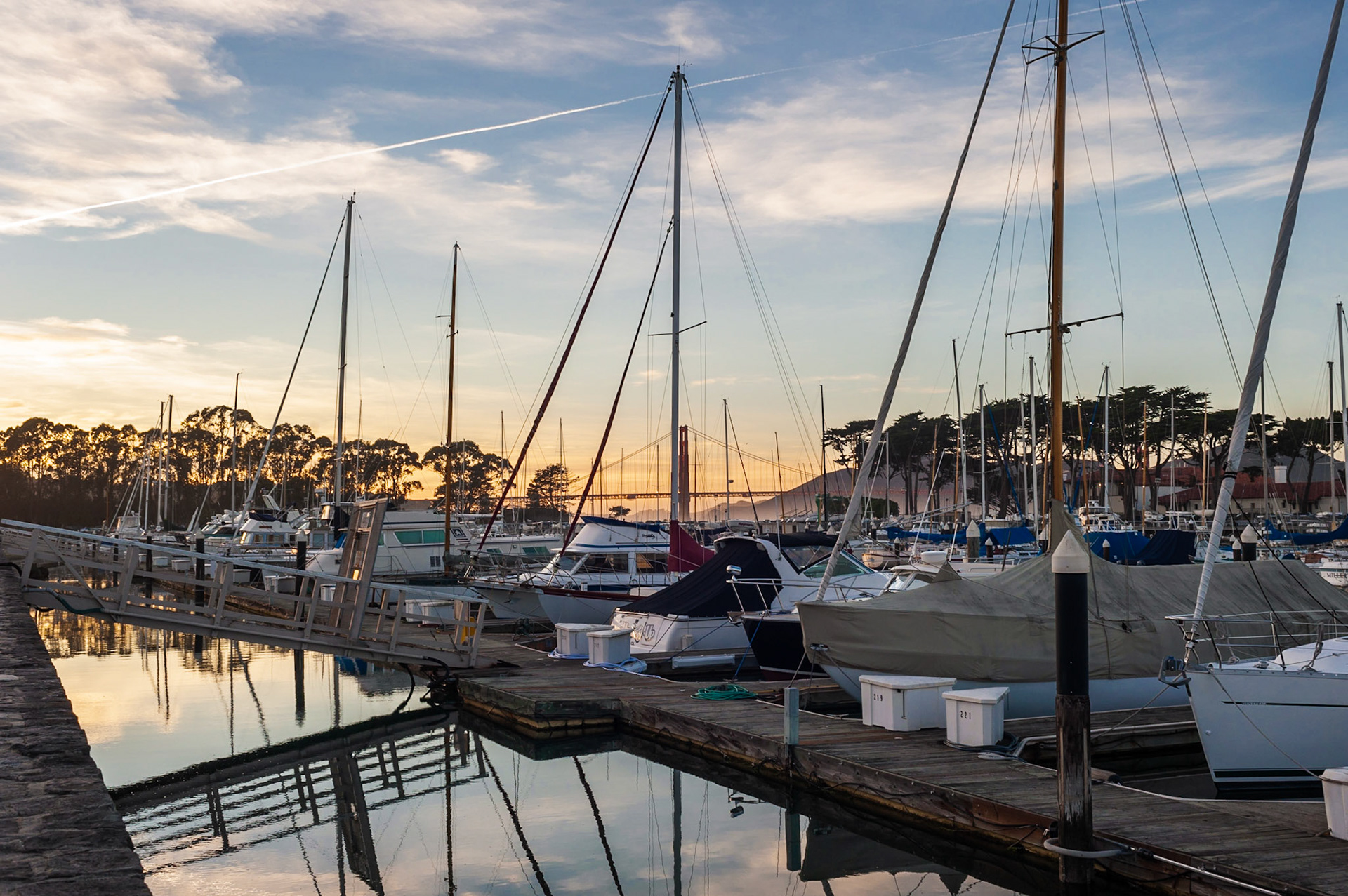 Yacht Harbor and Golden Gate Bridge, The Marina District, San Francisco, 2010