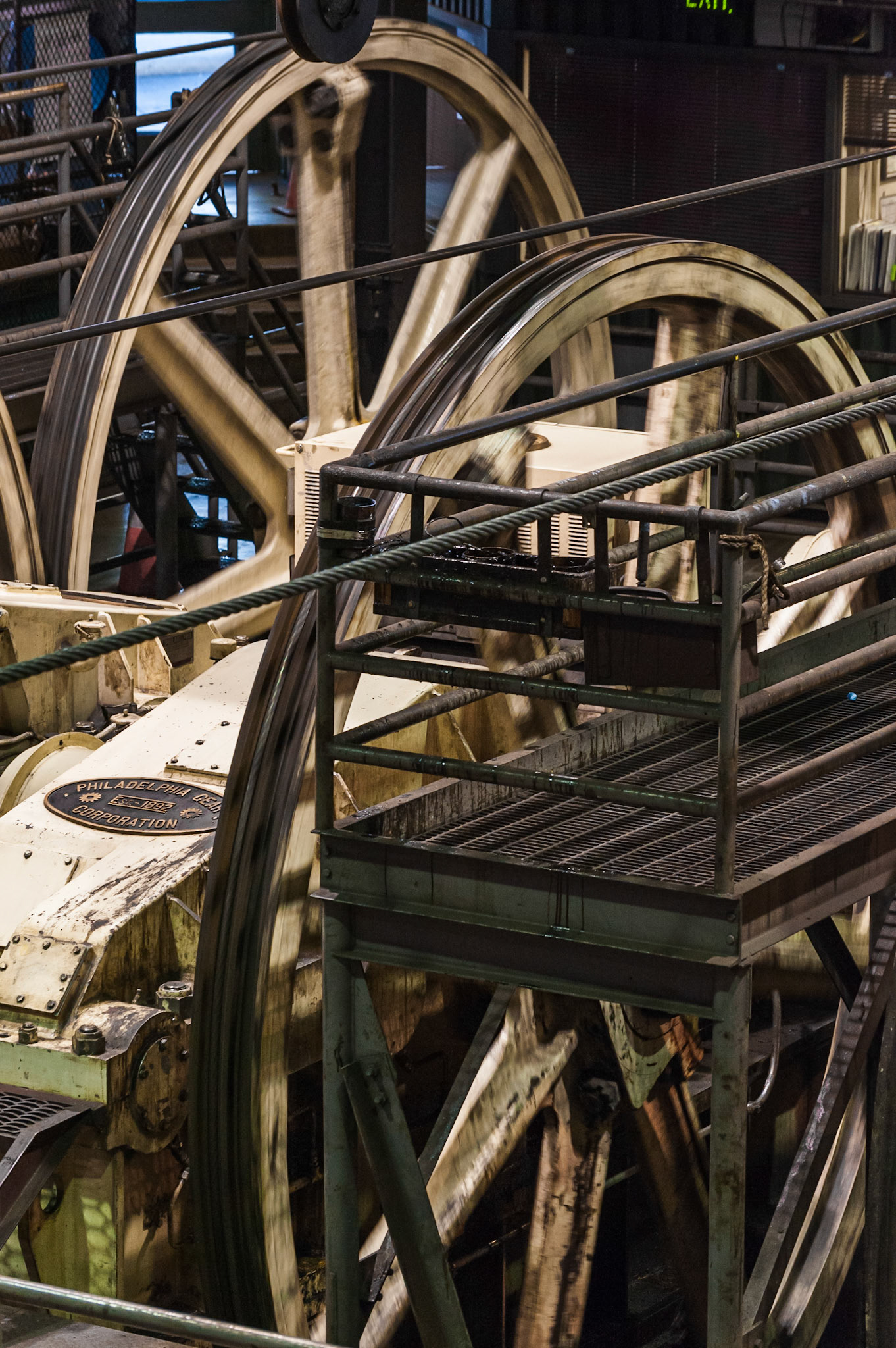 Cable Car cable pulleys at the  Washington-Mason Powerhouse, San Francisco, 2011
