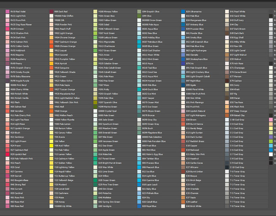 Tina Oloyede - Copic Marker 358 Color Swatches for Photoshop CC