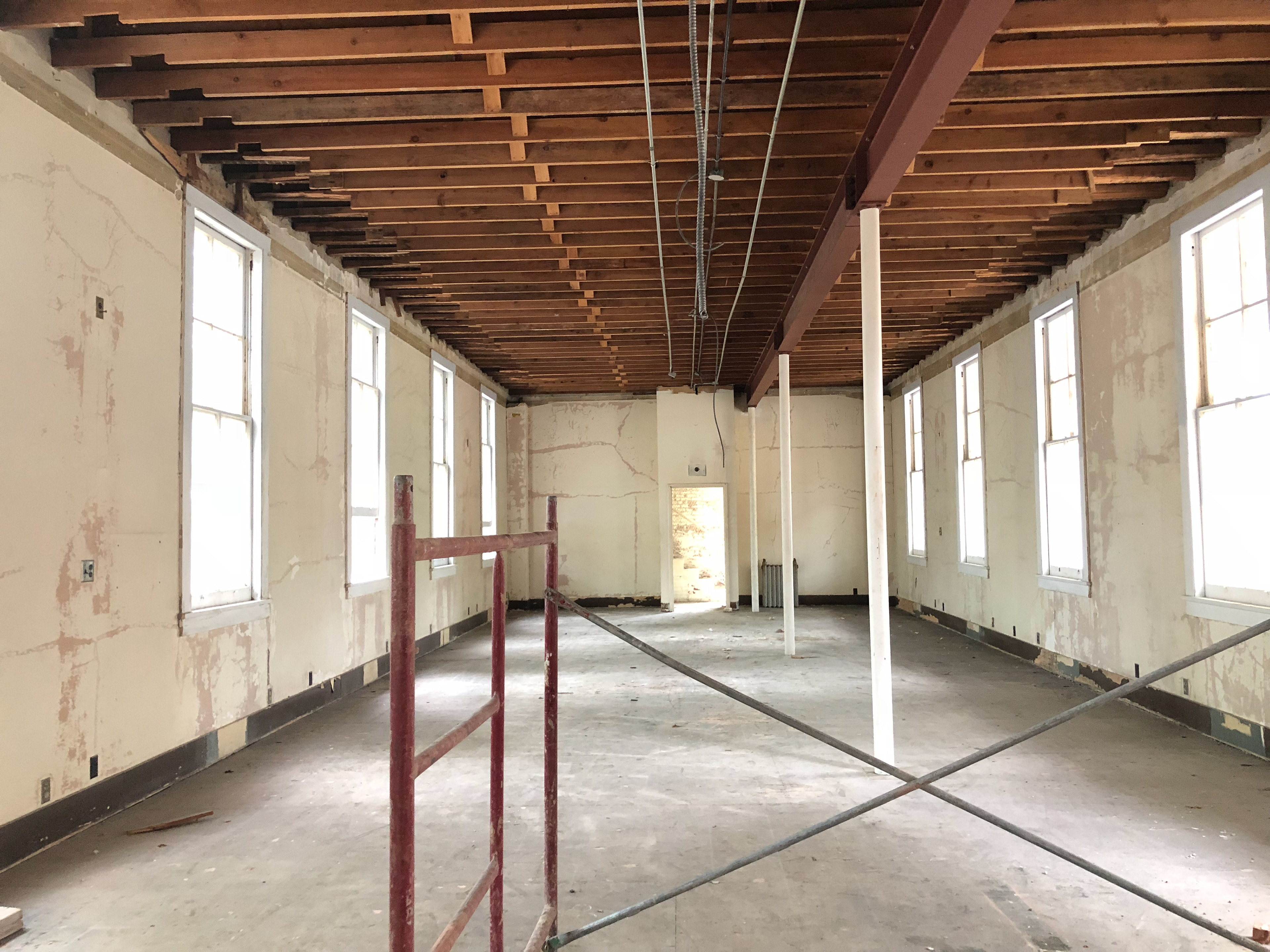 Interior domiciliary wing prior to apartment walls going in.