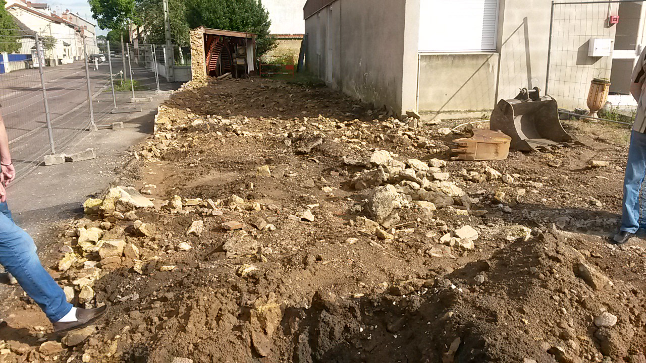Démolition du muret