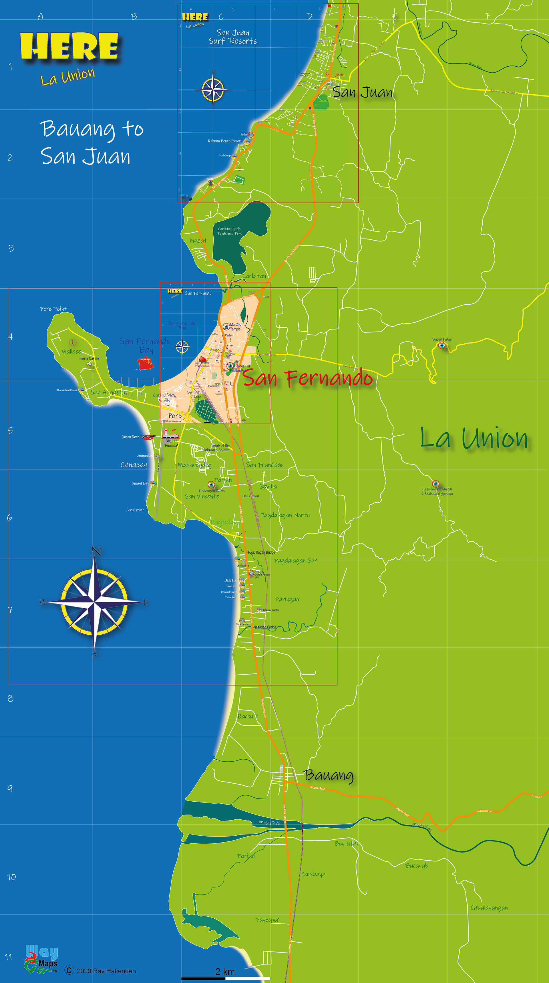 San Juan La Union Map La Union Maps - Bauang - San Juan