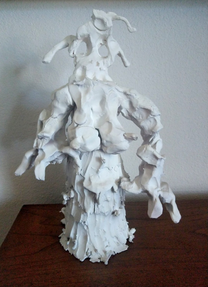 "Ultra Femme" 2019, spray paint on porcelain, 13x 9 x 6 inches