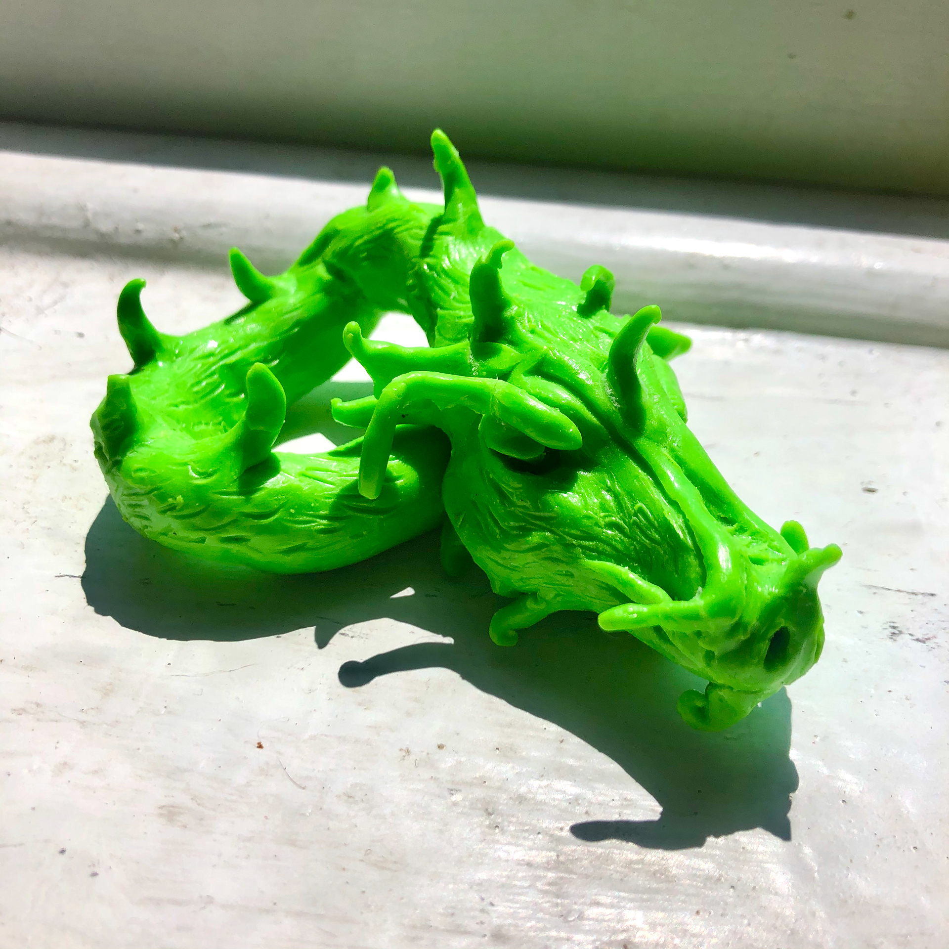"sleepy dragon", 2020, polymer clay