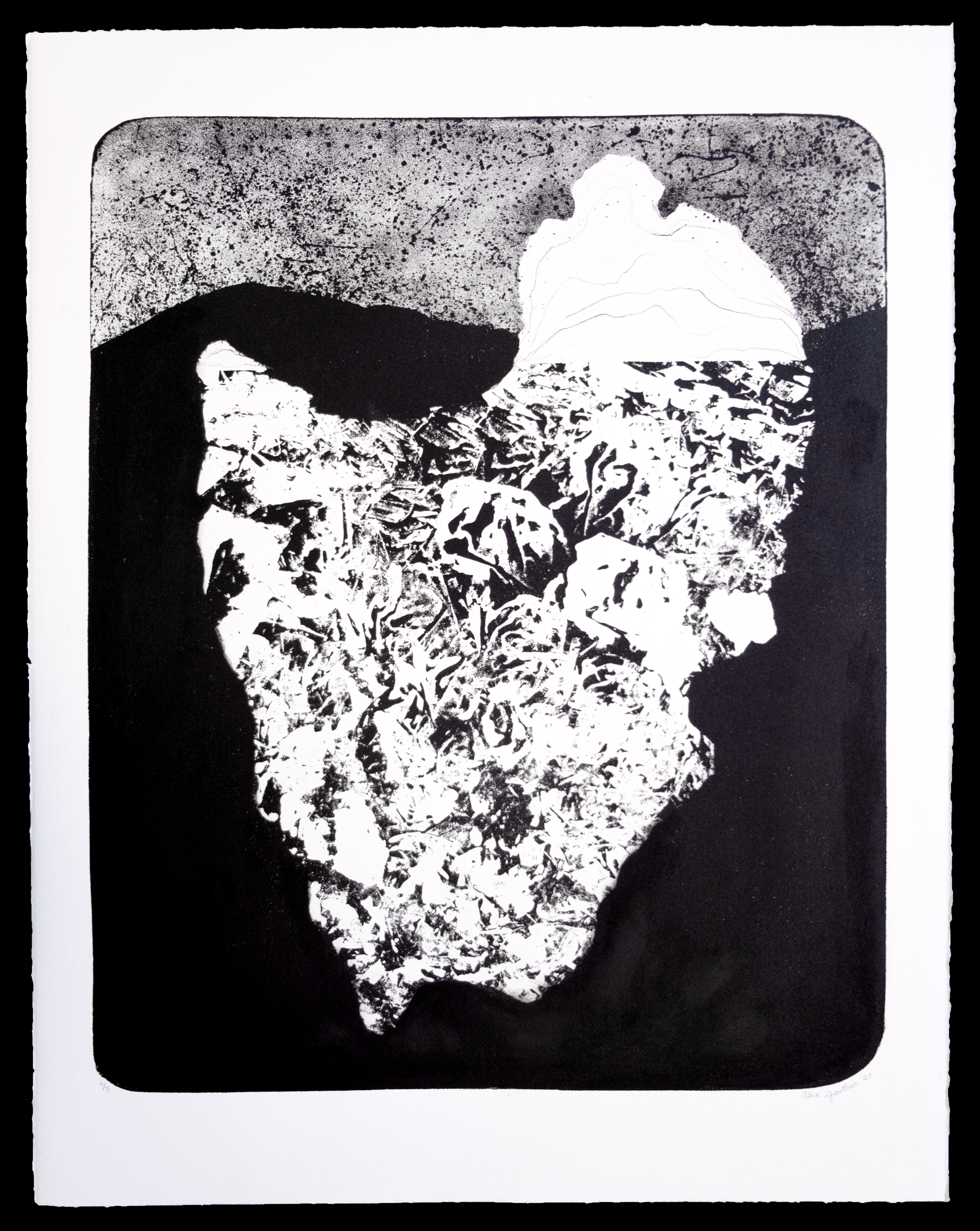 Iceberg VIII, stone lithograph, 73 x 57 cm