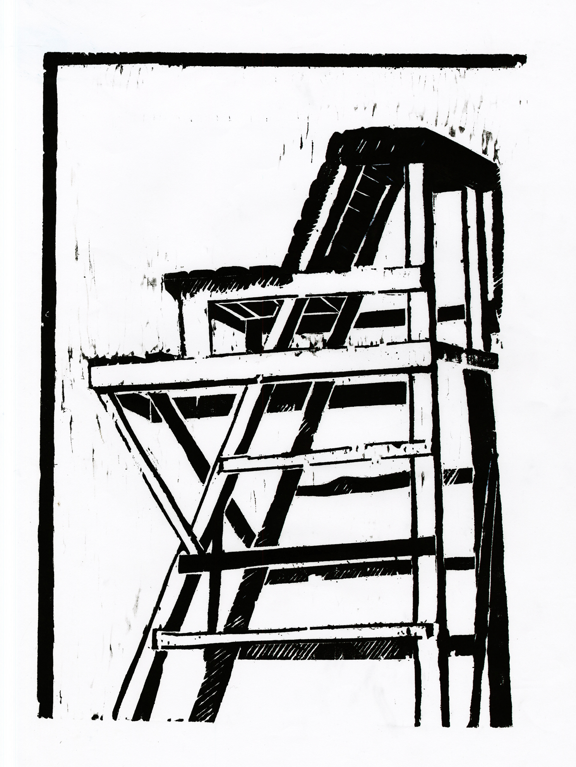 "Horseneck" woodblock print, 2018