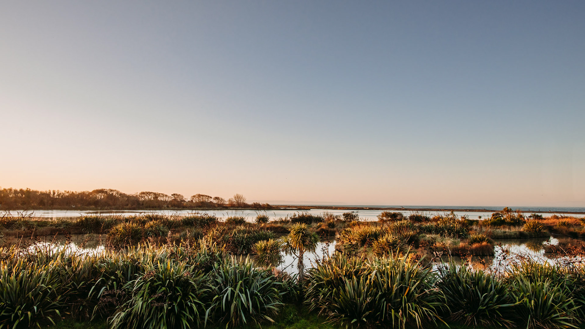 Haumoana wetlands as the sun sets