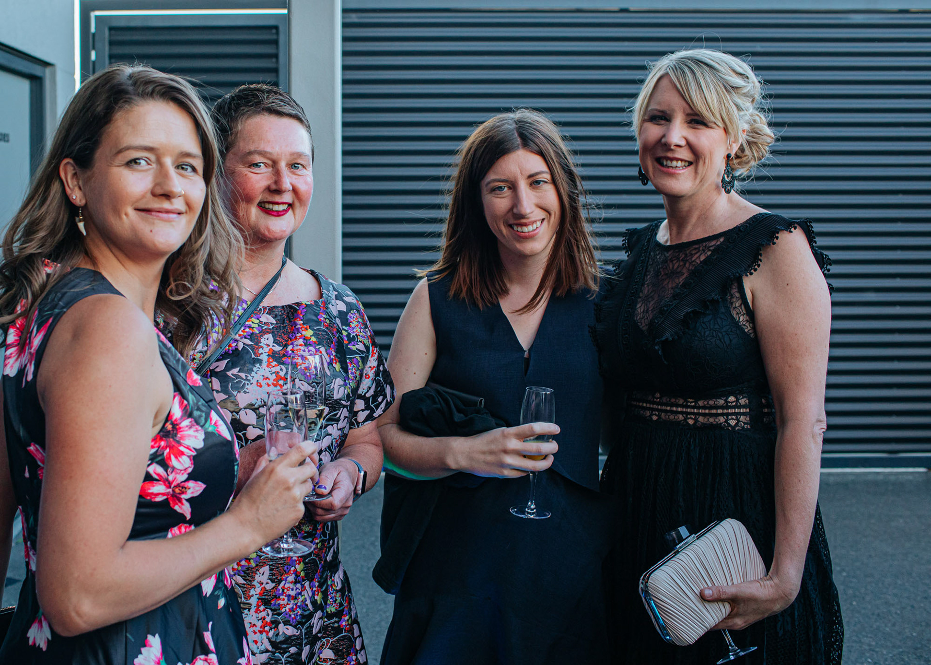 Business awards dinner guests mingling