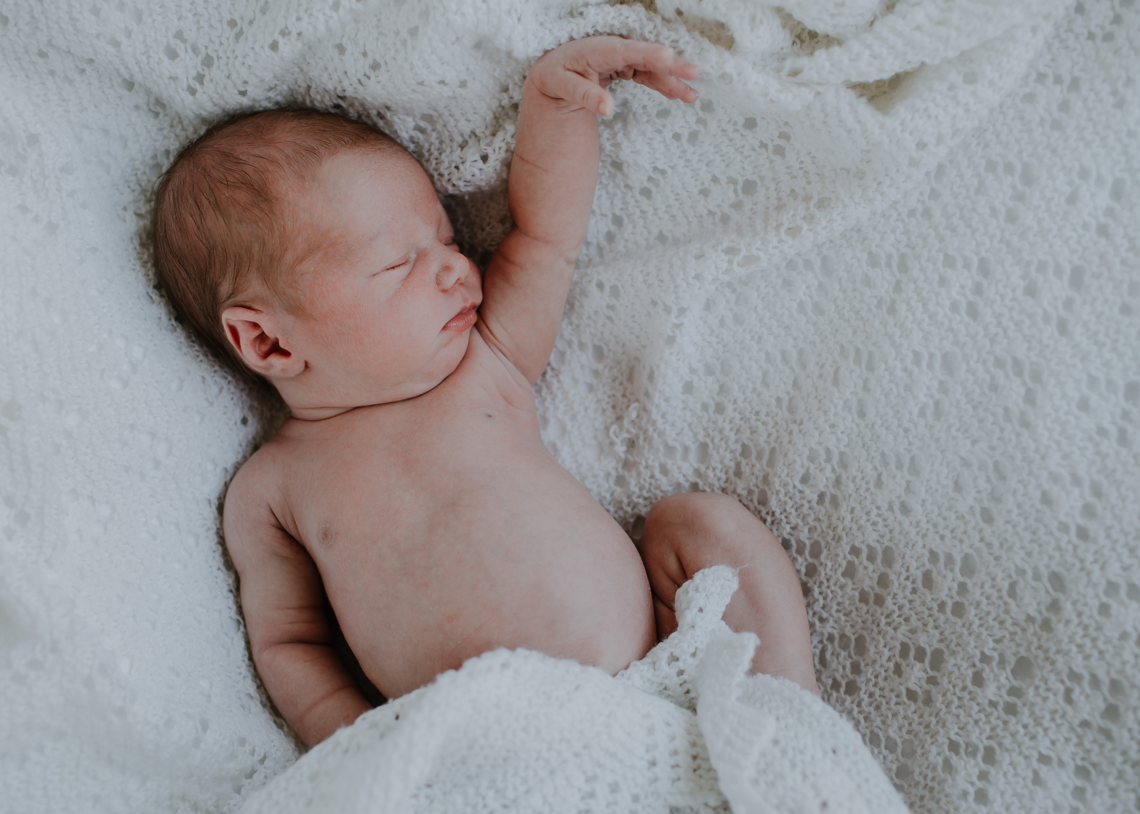Newborn Adelaide striking a sleepy pose