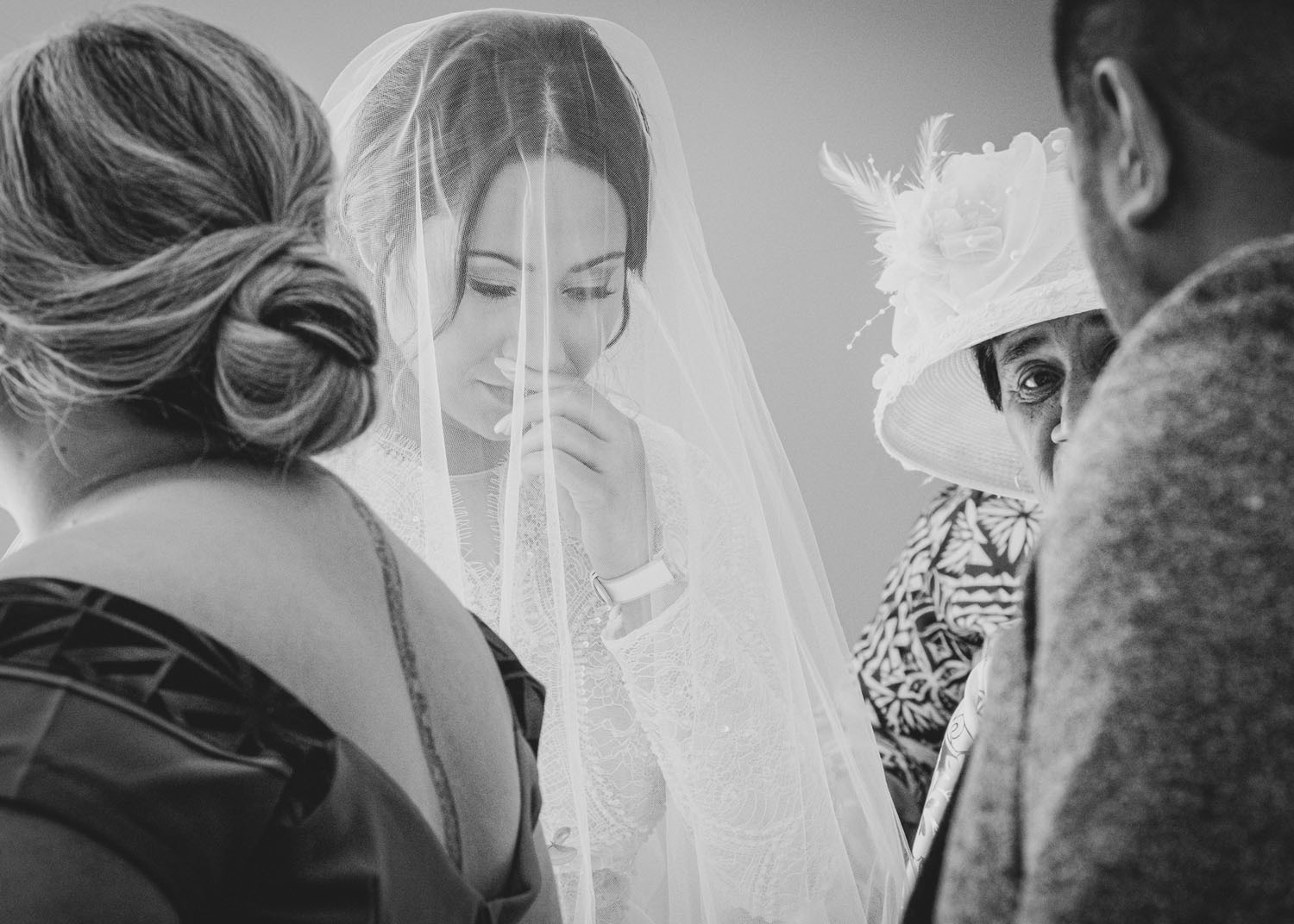Tilomai about to walk down the aisle with her family