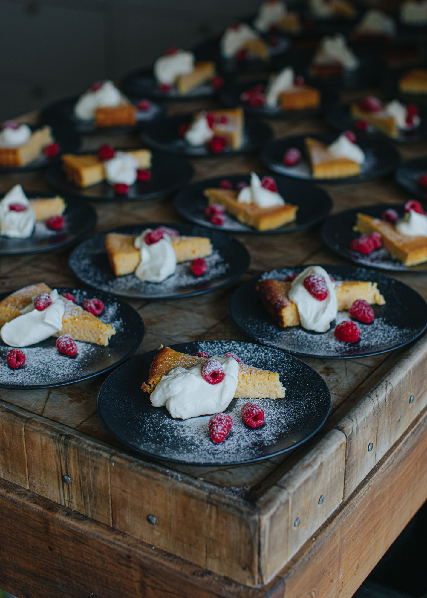 Plated up desert for the Ladies Lunch guests