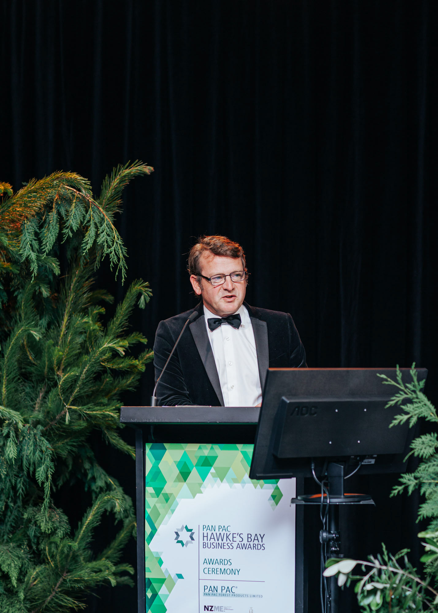 MC Rawdon Christie introduces the evening to guests