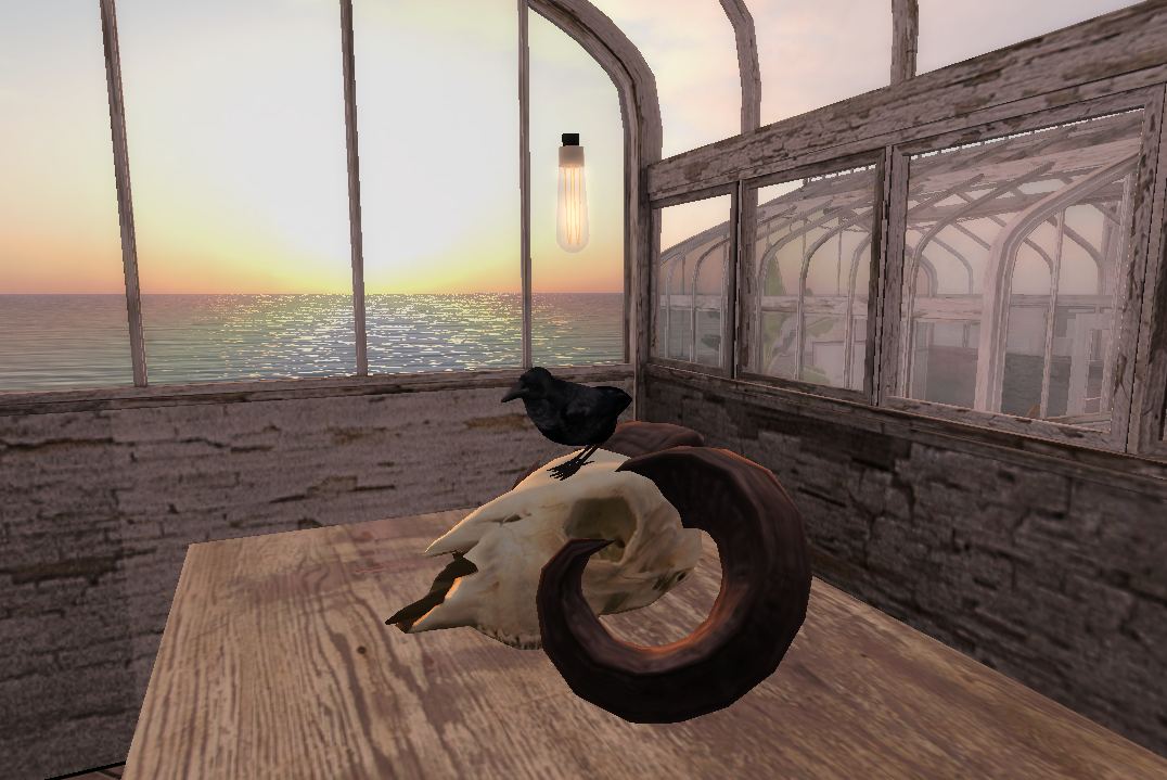 The Raven Speaks to the Assembled Animals . Second Life . 2018