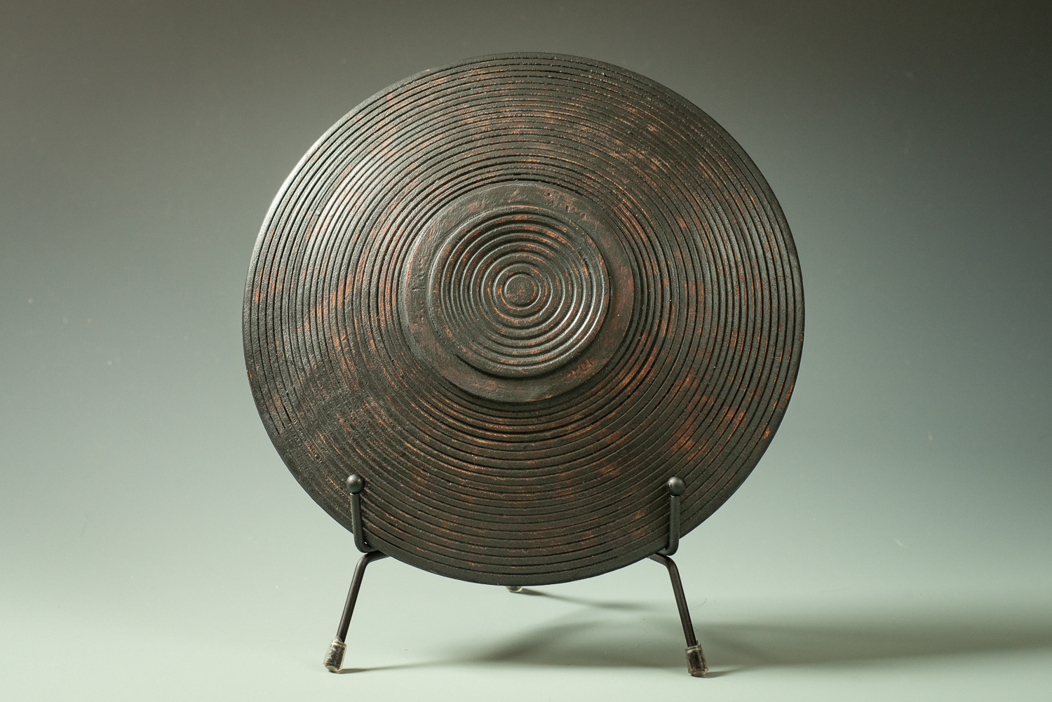 (Back side) Carved Cherry plate - burnished milk paint - $125