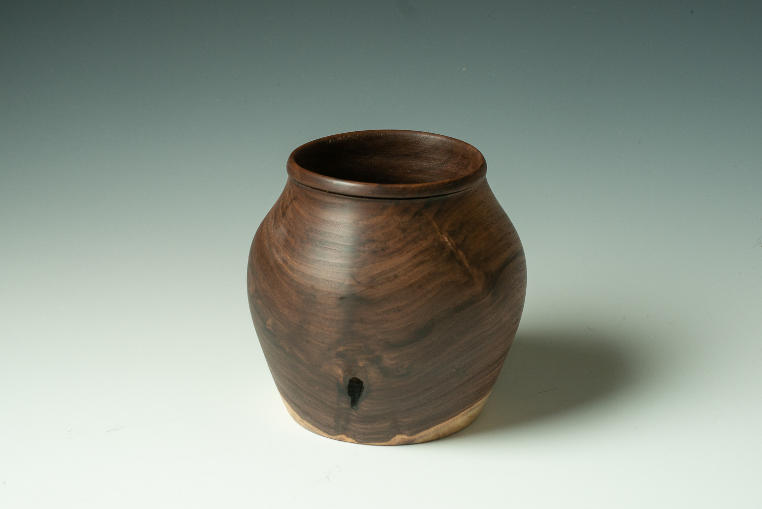 Black Walnut "pot with a knot" - 4 1/2" x 4 1/2" - $50
