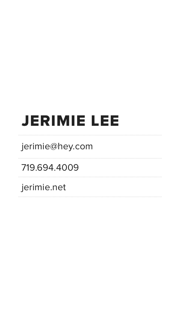 Business card (front)