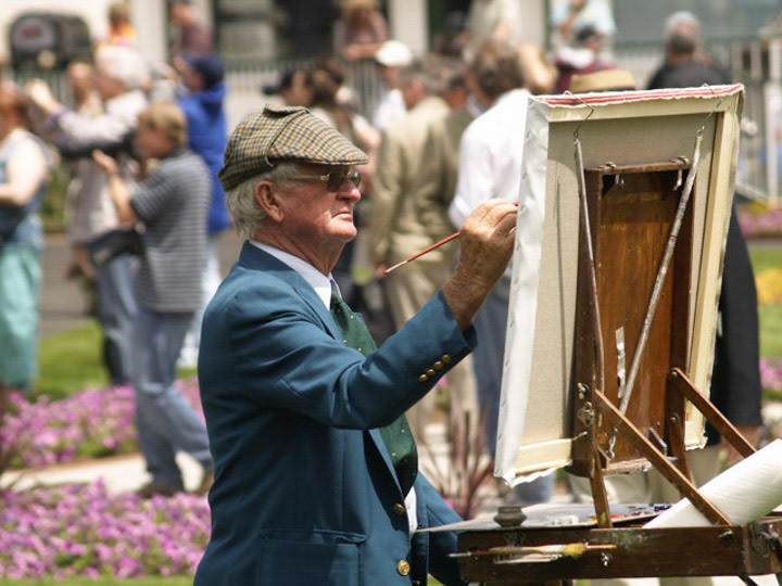 Painting at Churchill Downs.
