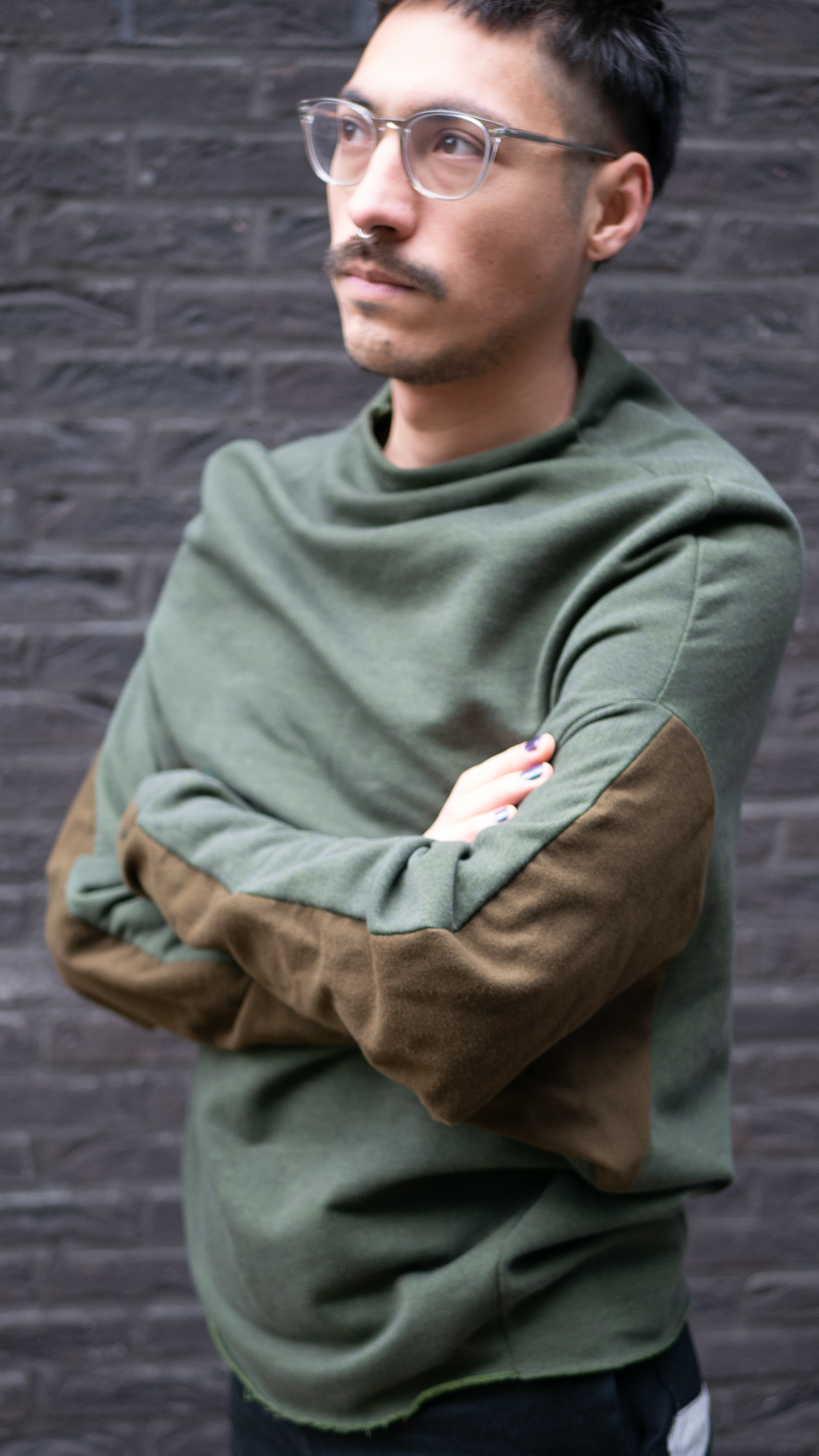 Barrel patched sweater