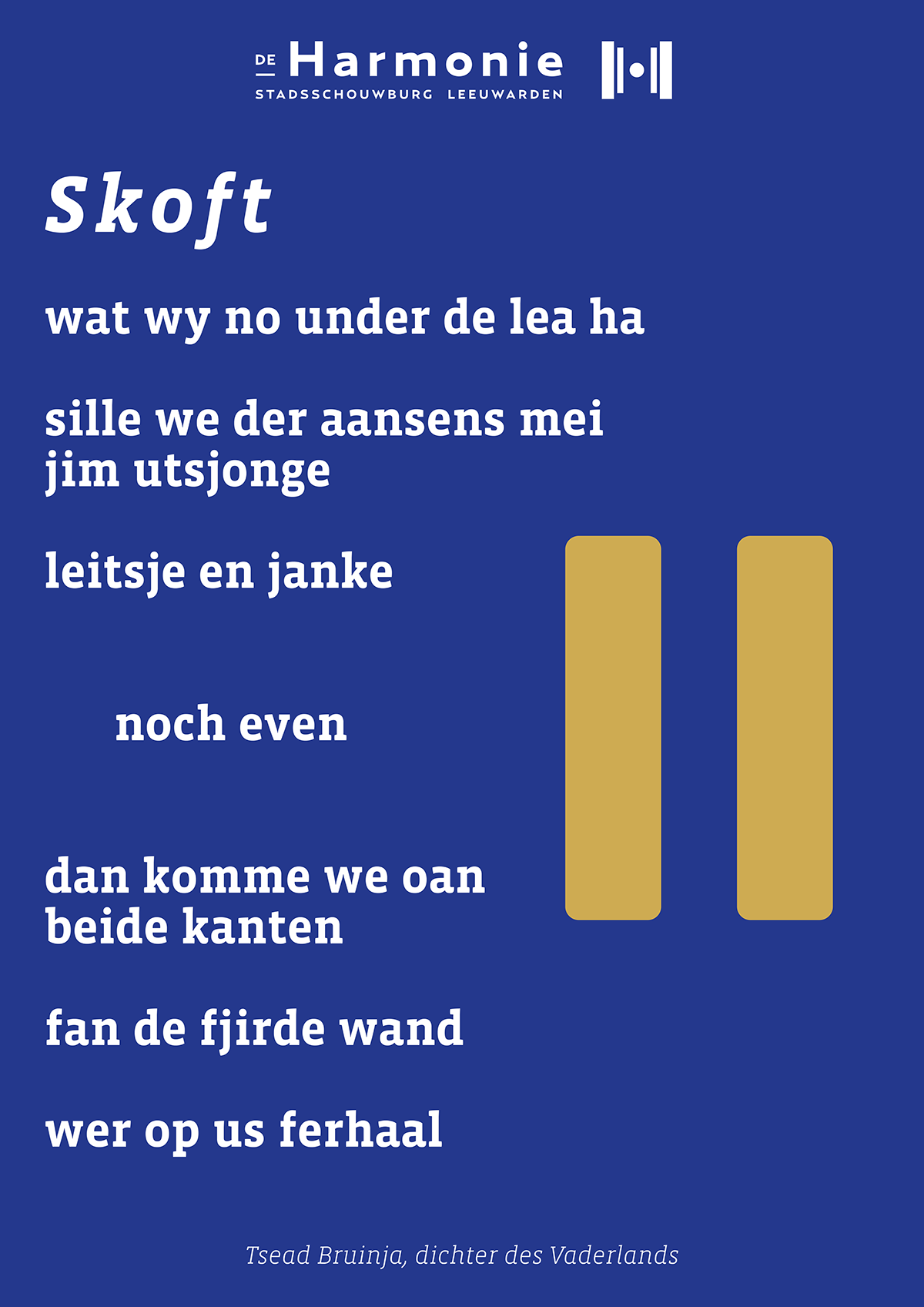 Studio dubbele punt Pauze Stadsschouwburg de Harmonie