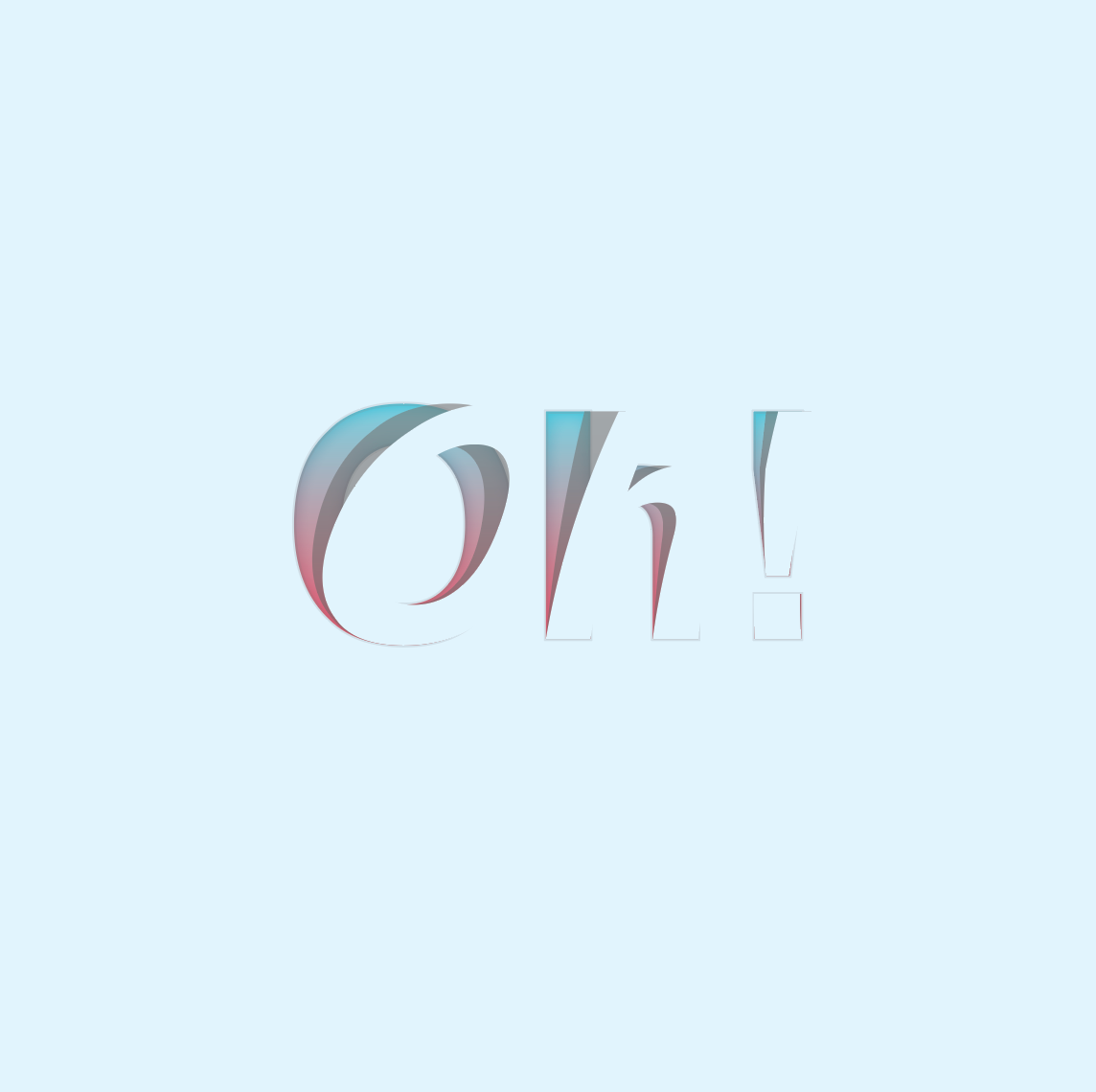 An "Oh" peeling off the page.