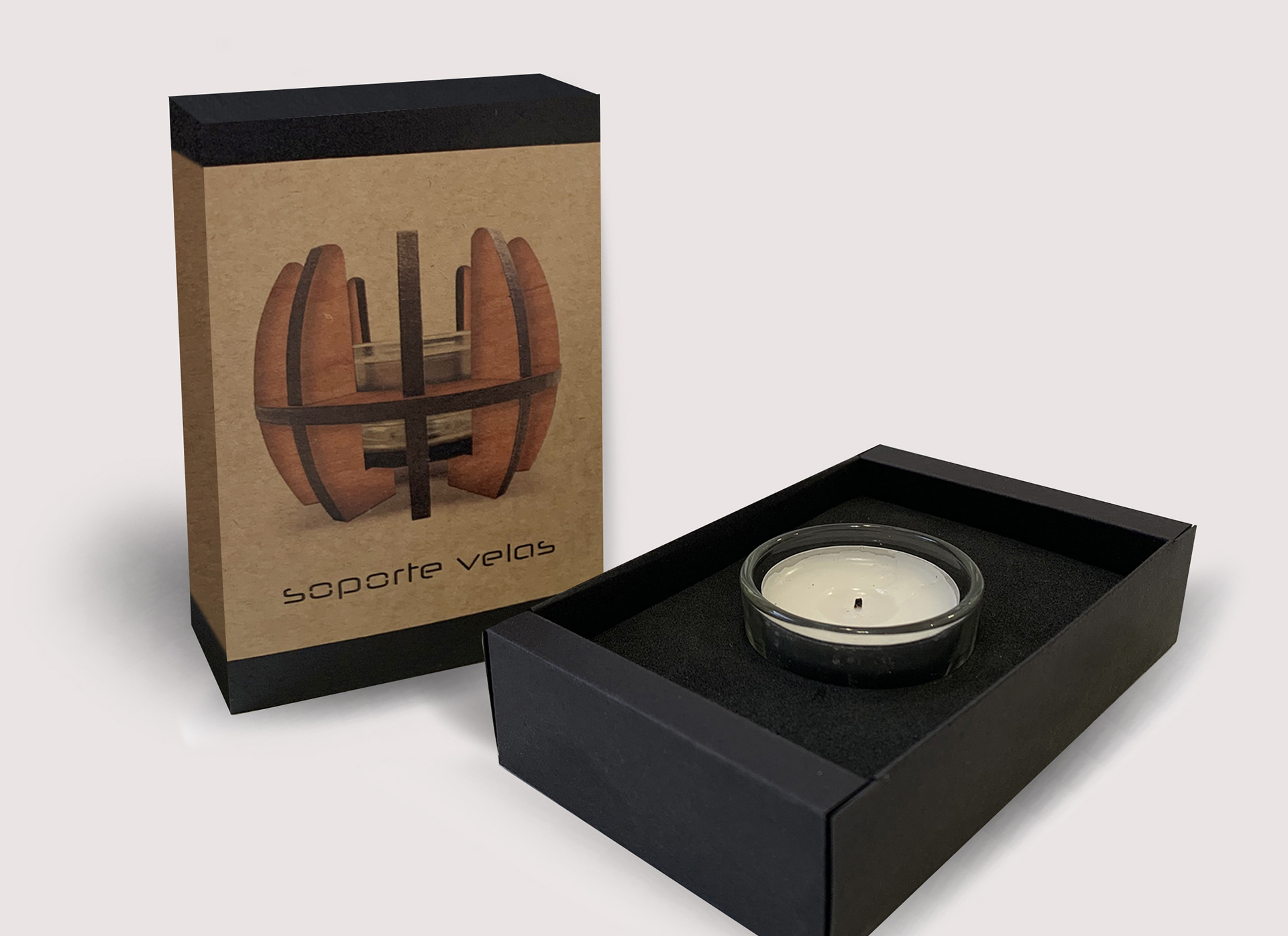 packaging soporte para velas