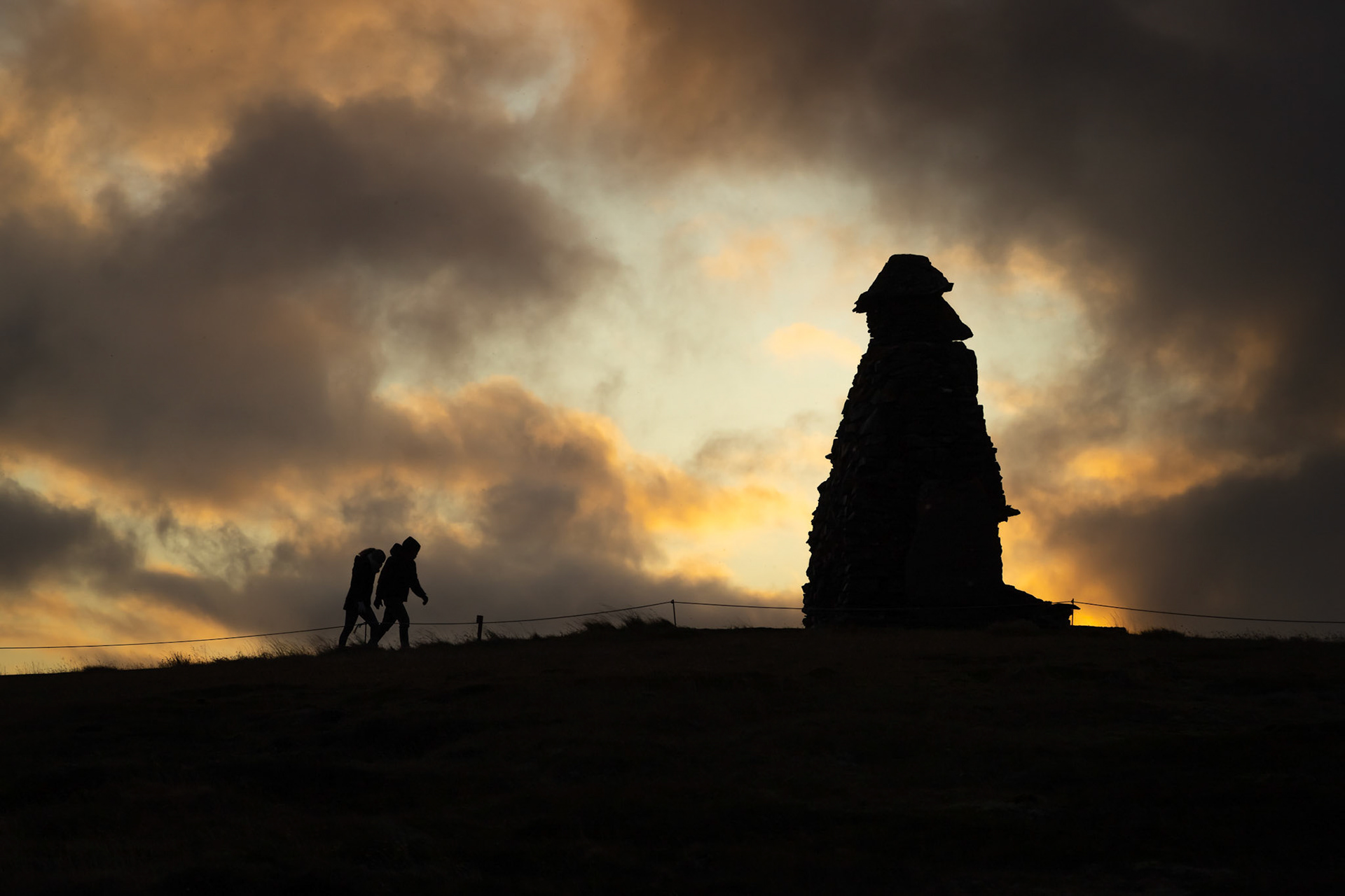 Until Tomorrow - sunset at the Bárðar Saga Snæfellsáss Stone Monument in Arnarstapi, Iceland
