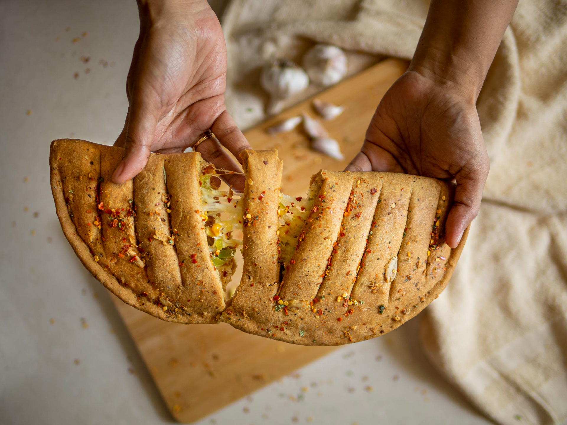 Stuffed Cheese Garlic Bread