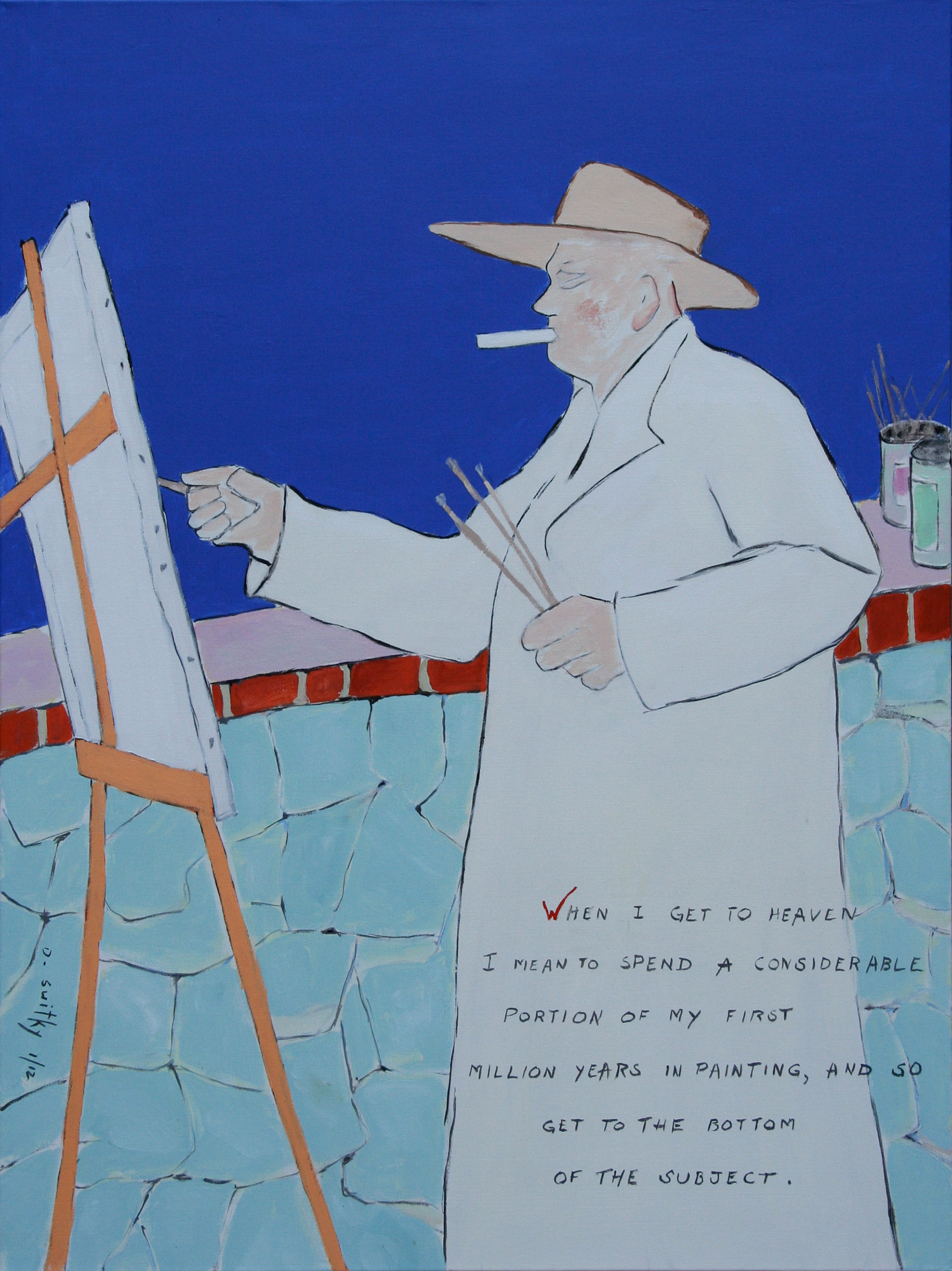 Churchill at Work | Acrylic on canvas | 40x30"
