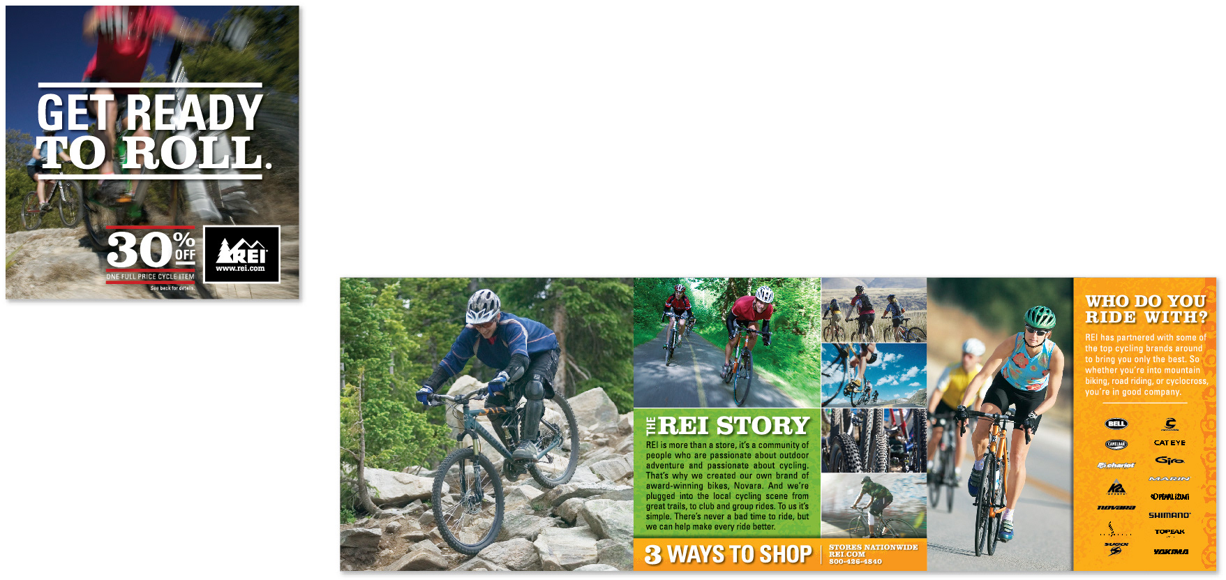 REI membership cycling flyer—Design and production