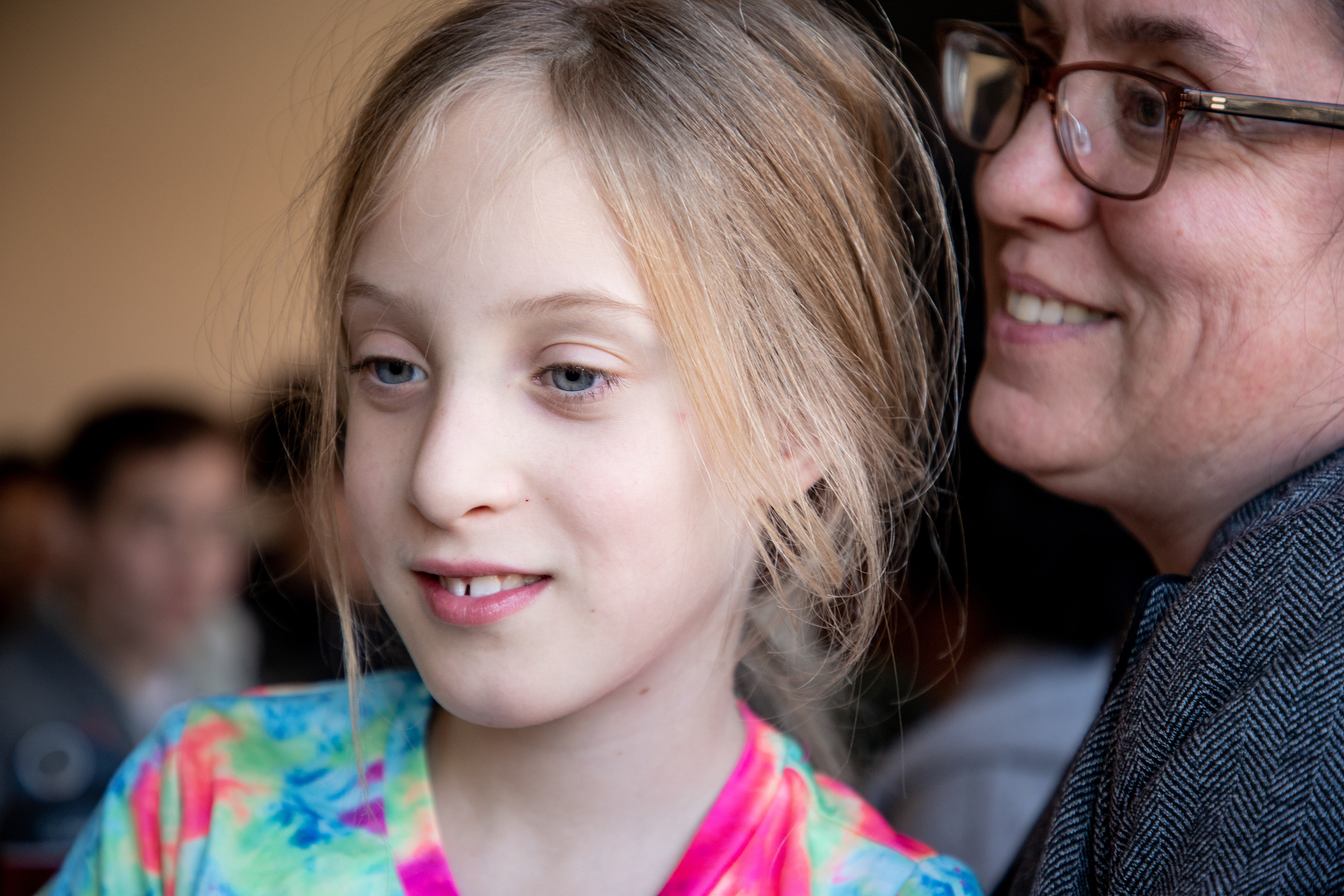 June, a third grader and plaintiff in Cook (A.C.) v. Raimondo, attended the Dec. 5, 2019, hearing in federal court with her mother, Moira Hinderer. Shot for The Christian Science Monitor.