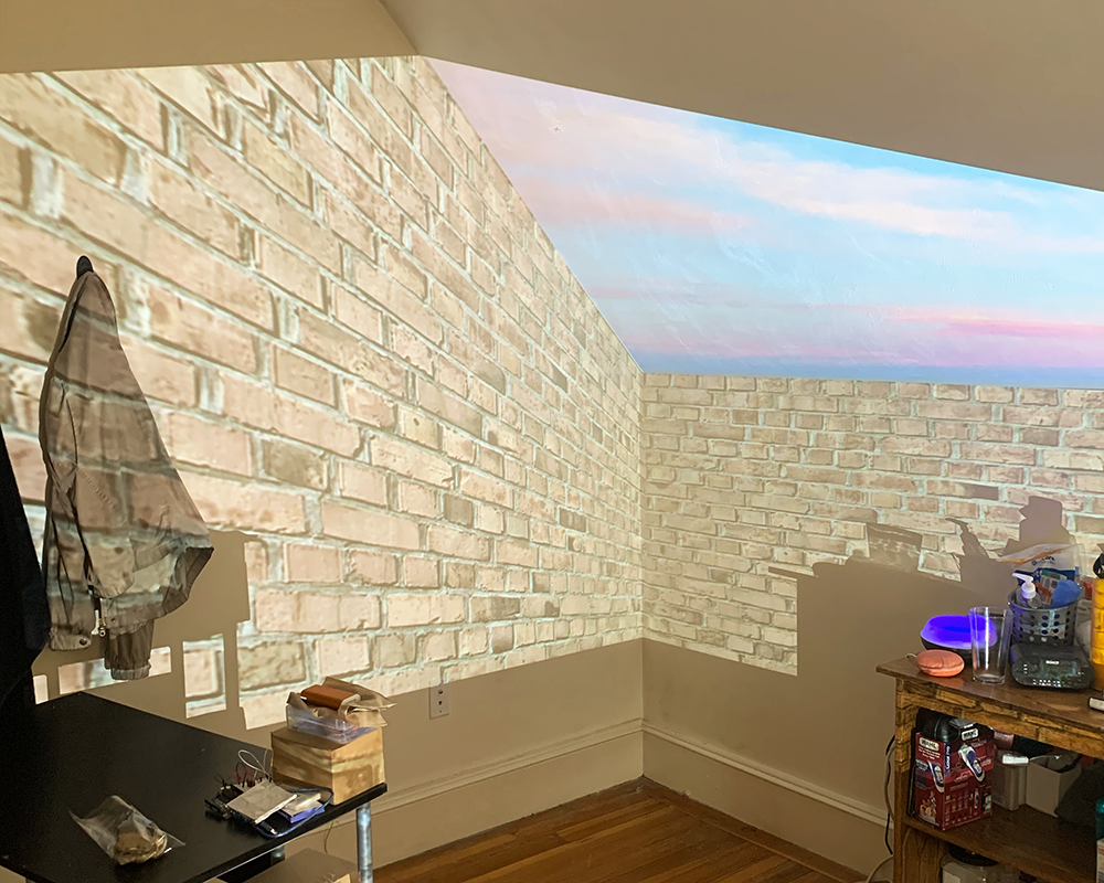 Projecting test onto a corner