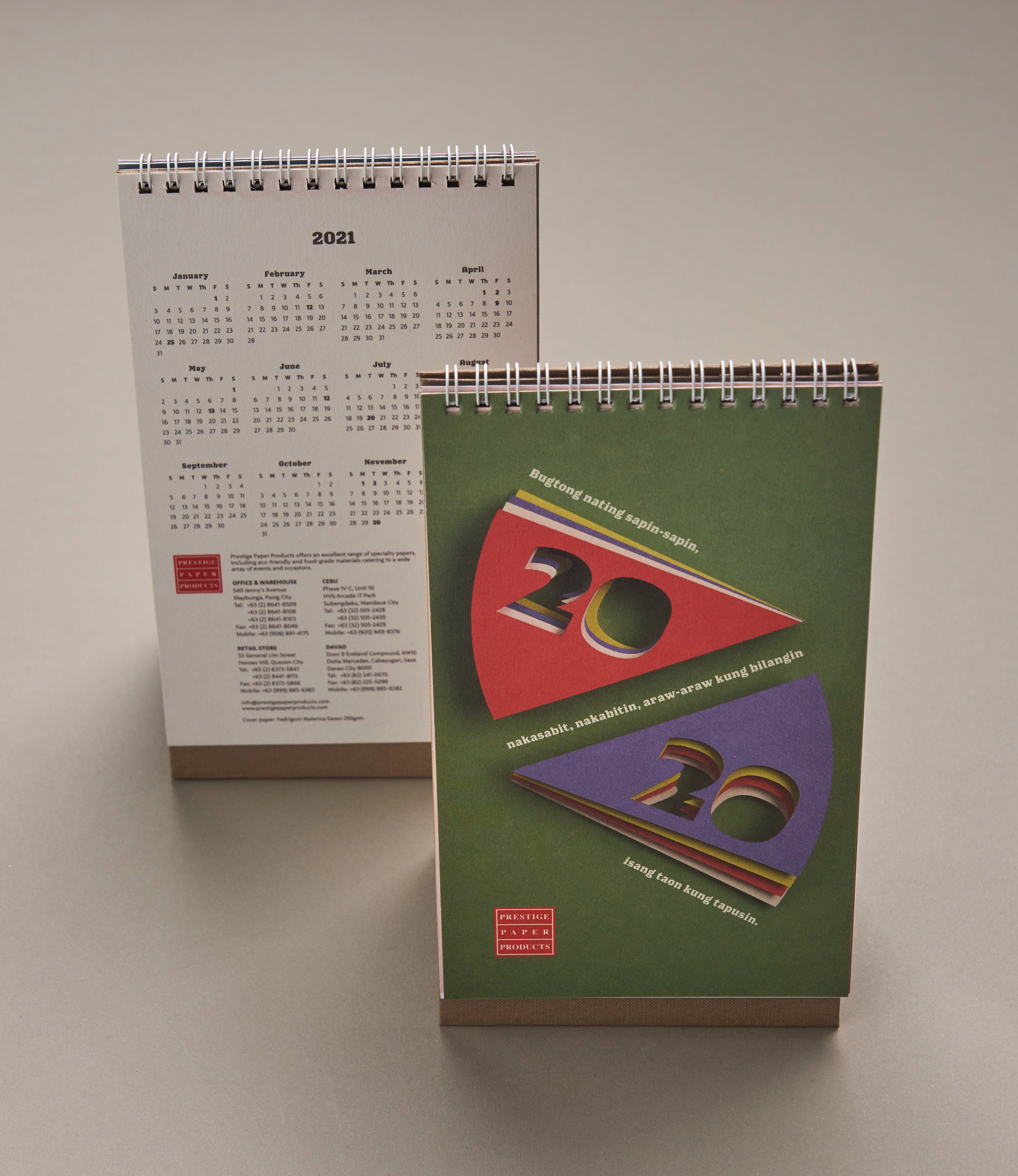 The calendar features different superstitions about food from the Philippines