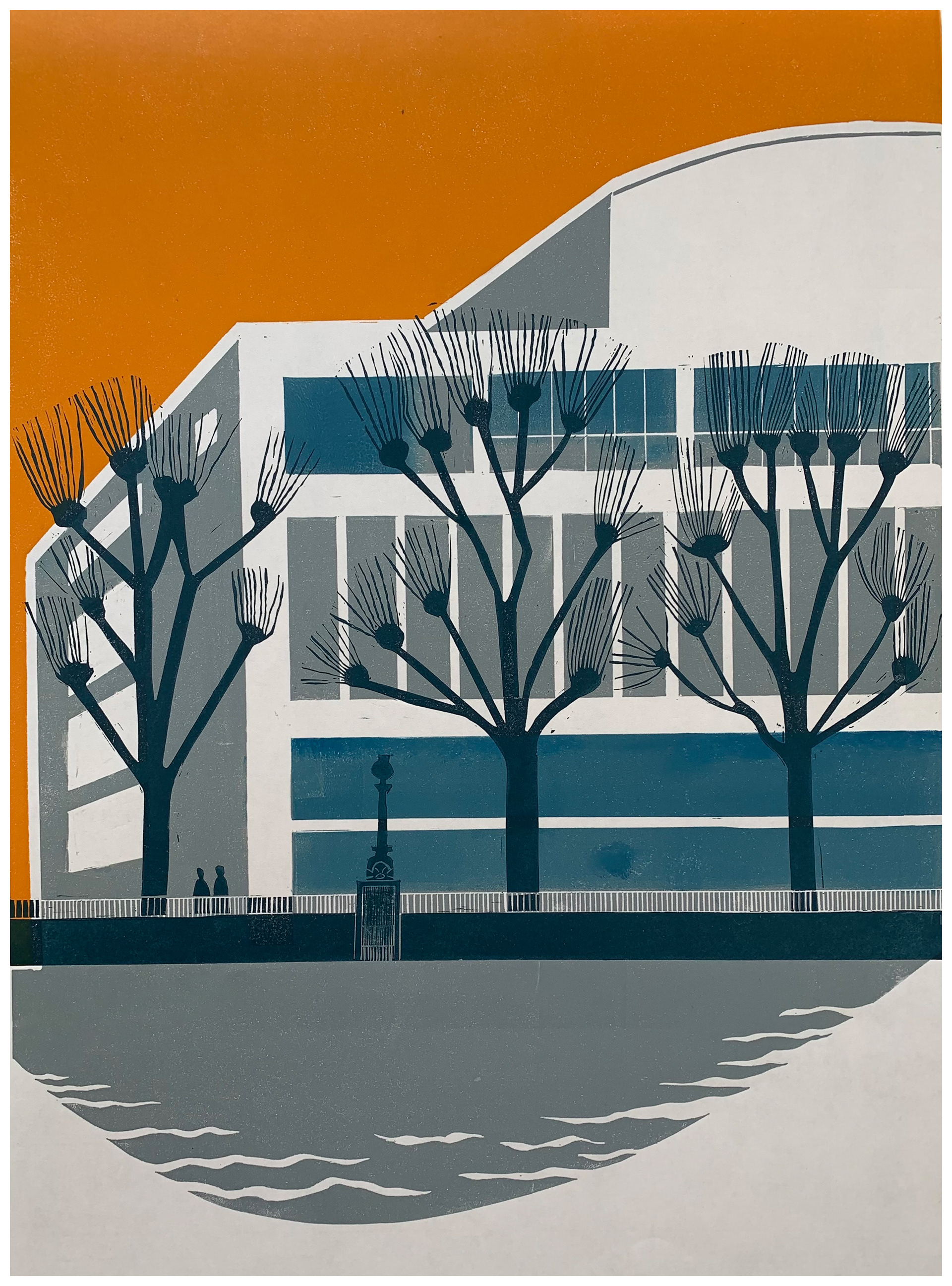 Linocut: Orange RFH