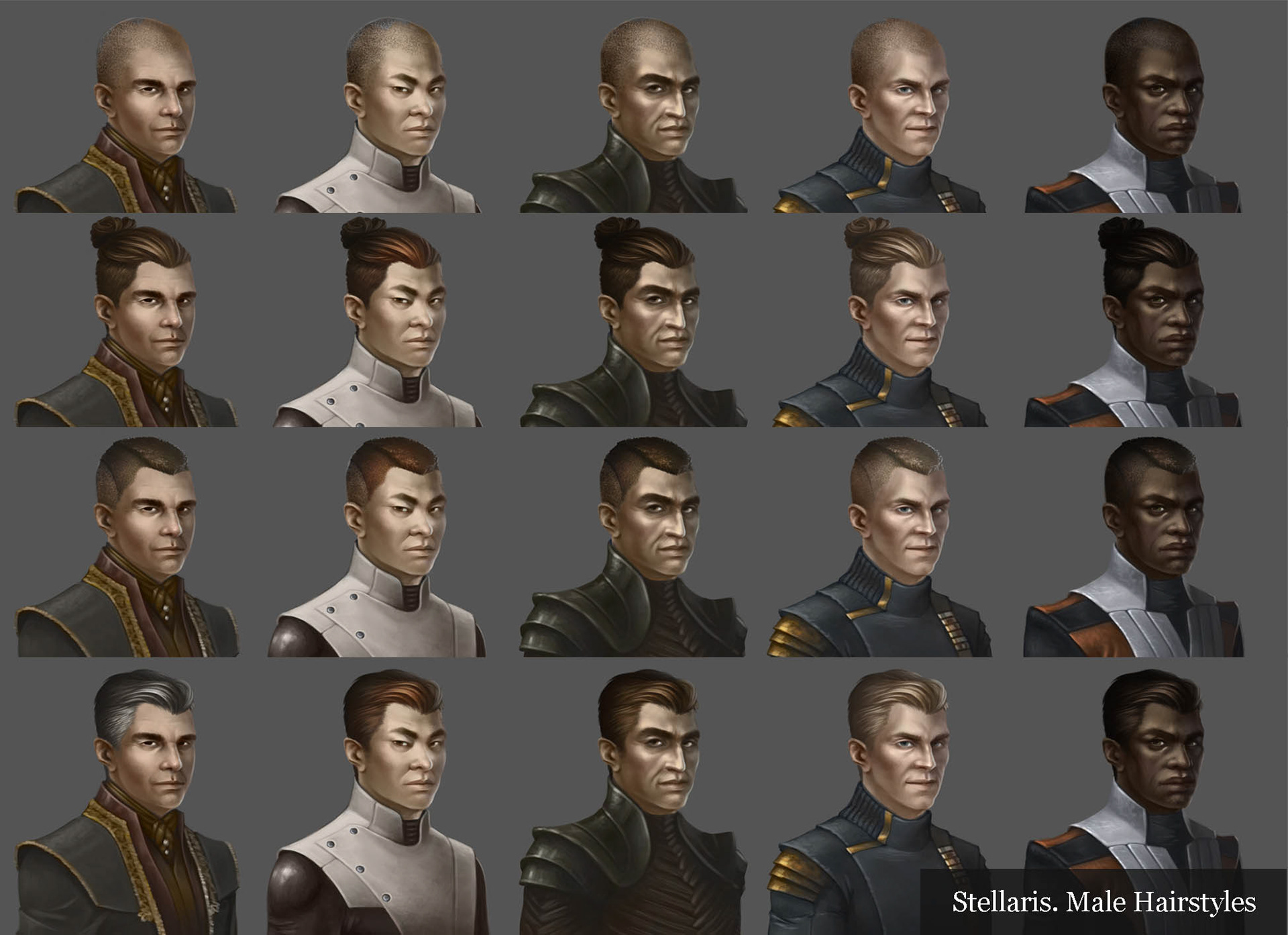 Male human hair designs for Stellaris.