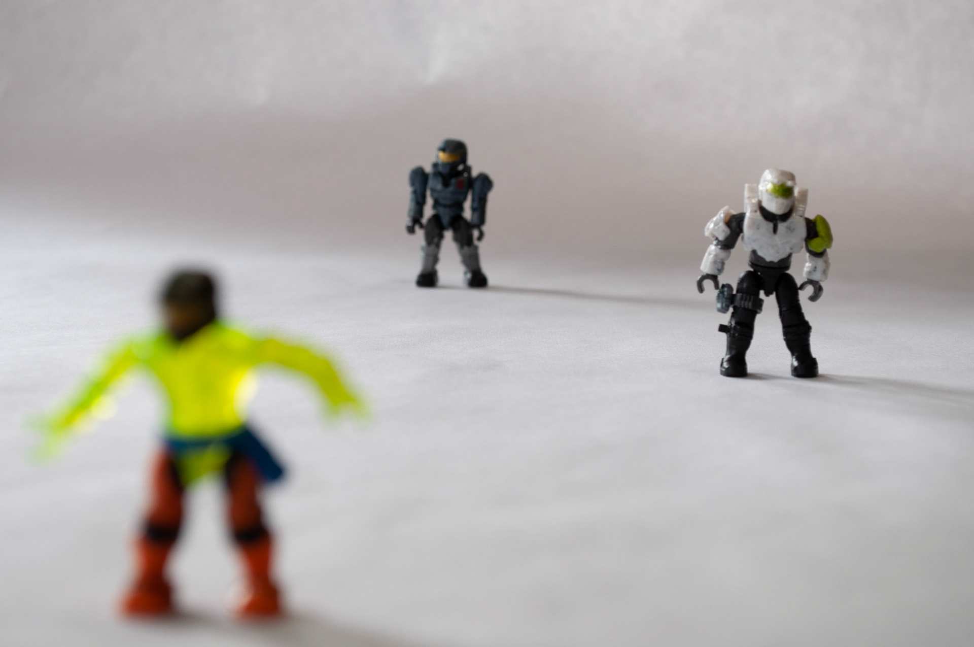 Midground Focus 1: White Figure, Focusing on the midground figure in 1/6 F8, 20200925, Kitchen table, Miller, Out of the 6 middle ground focus pictures I took this was the most appealing Camera Settings: Nikon D500, ISO 100, 55mm, f/8, 1/6s