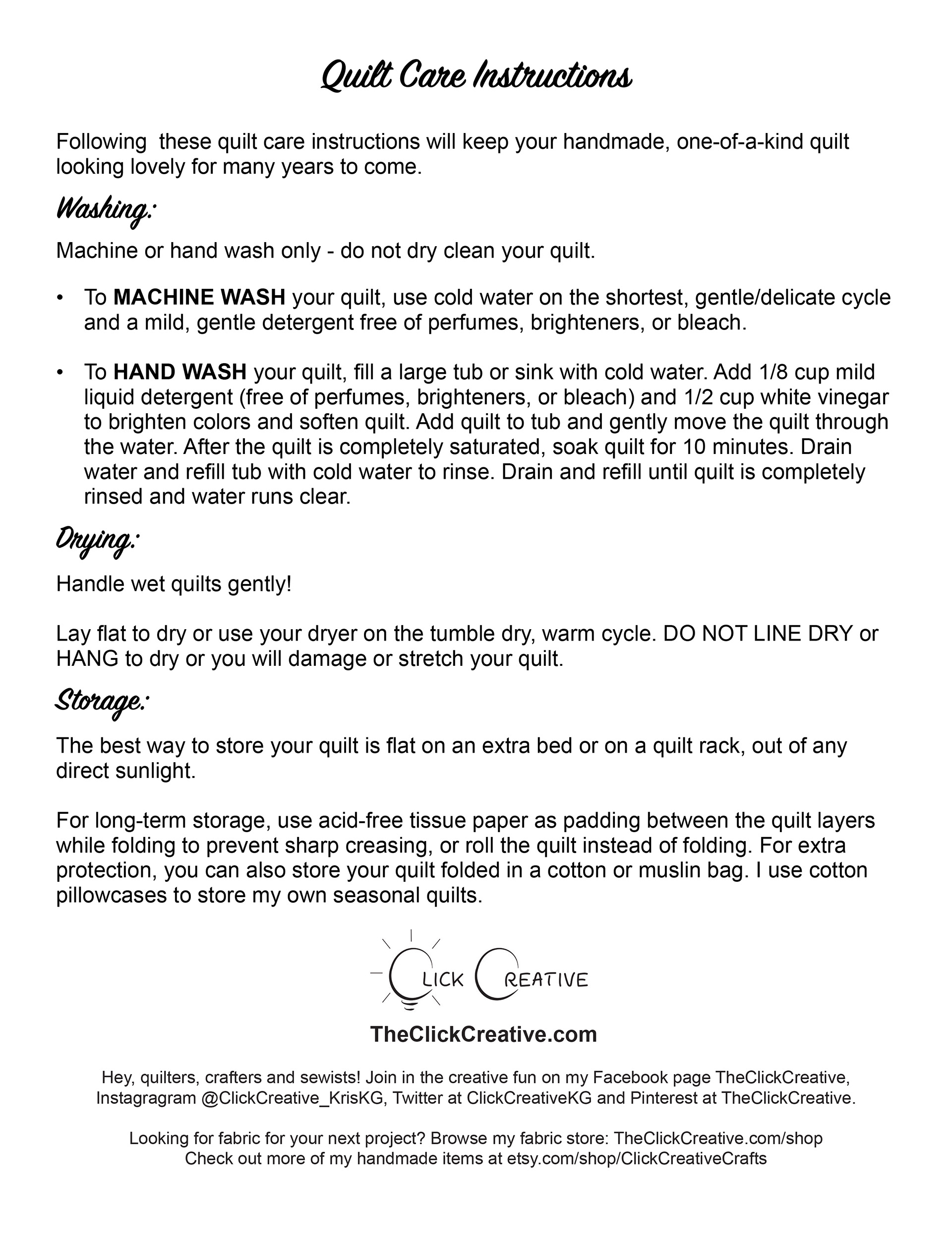 Click Creative Quilt Care Instructions click-creative-quilt-care-instructions