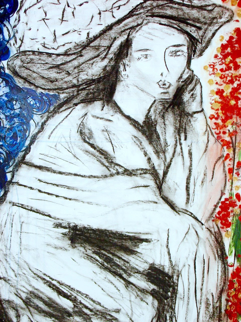 "Persephone" Acrylic, Ink, Pastel on Paper 22x28" (Sold)